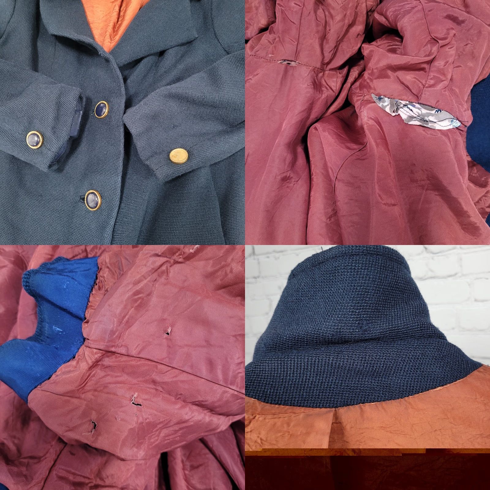 Vintage Lane Bryant Coat Large Navy Buttoned Lined Collared VTG Minims LP Size L / US 10 / IT 46 - 8 Thumbnail