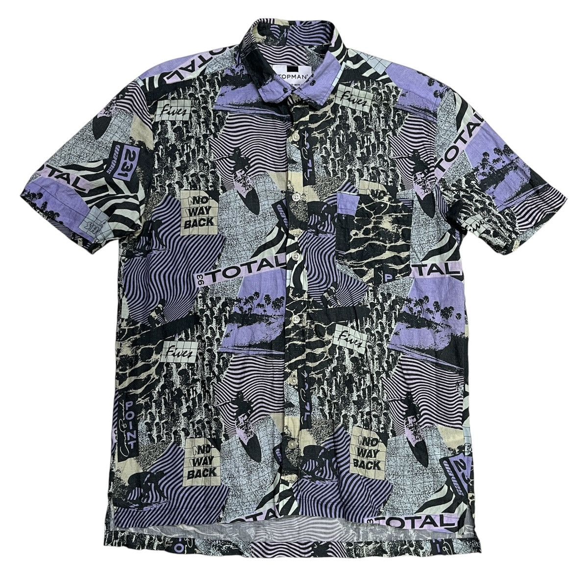 Topman Hawaiian Graphic Allover Print Shirt Size US S / EU 44-46 / 1 - 1 Thumbnail