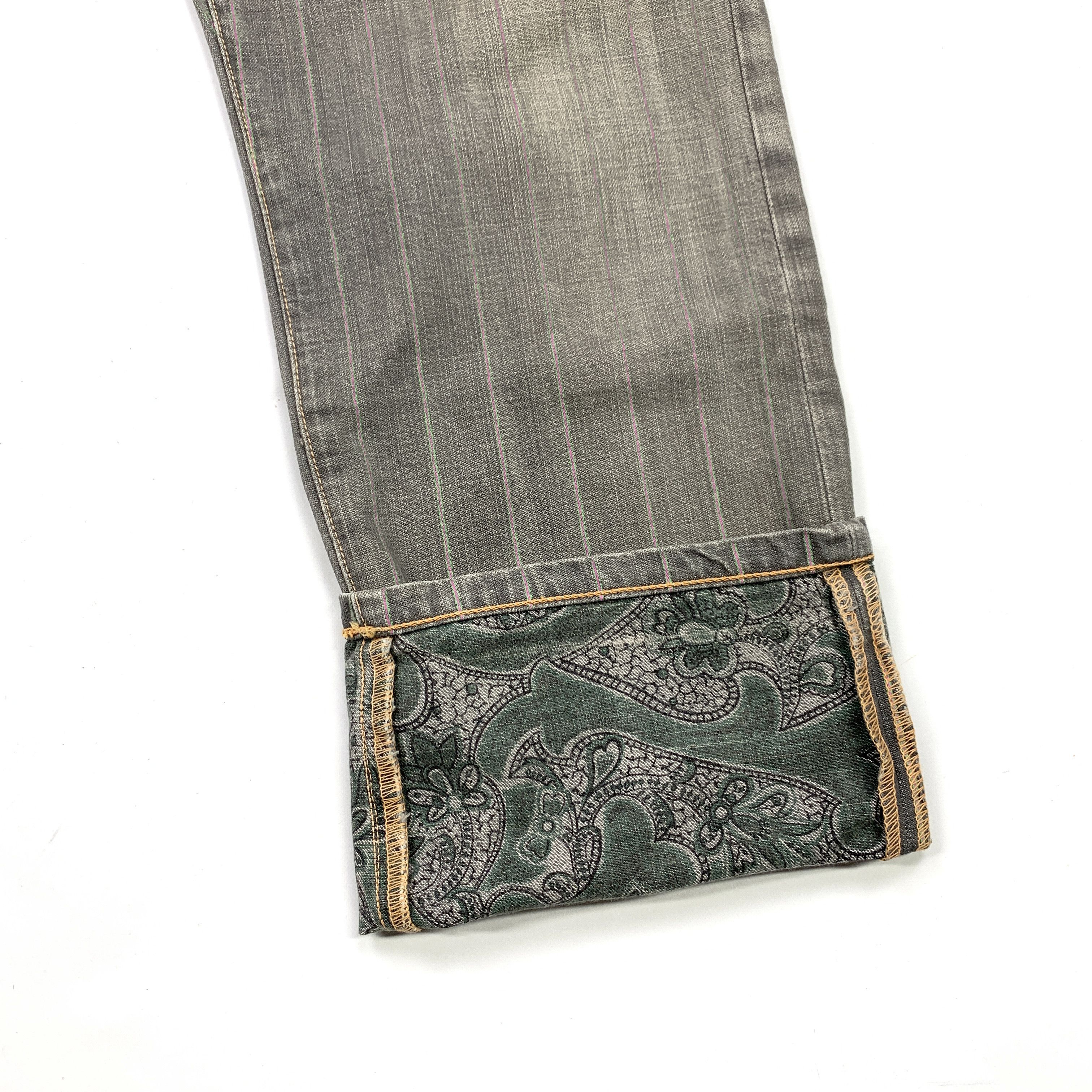 Comme des Garcons Homme Plus 2004 Striped / Paisley Denim Jeans Size US 30 / EU 46 - 7 Thumbnail