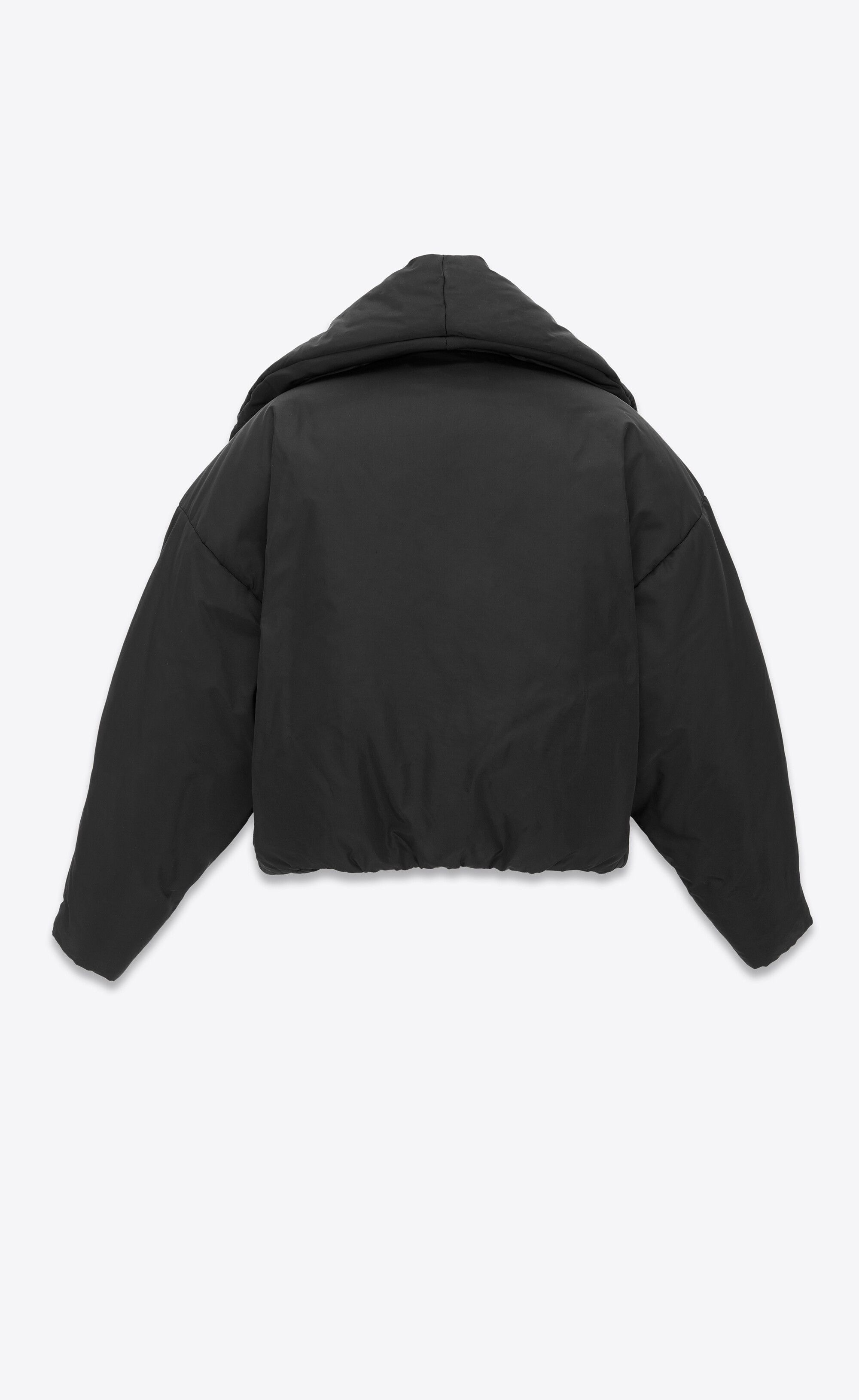 Saint Laurent Paris o1s1wg110225 764070 Cropped Puffer Jacket Silk Taffeta Size ONE SIZE - 3 Thumbnail
