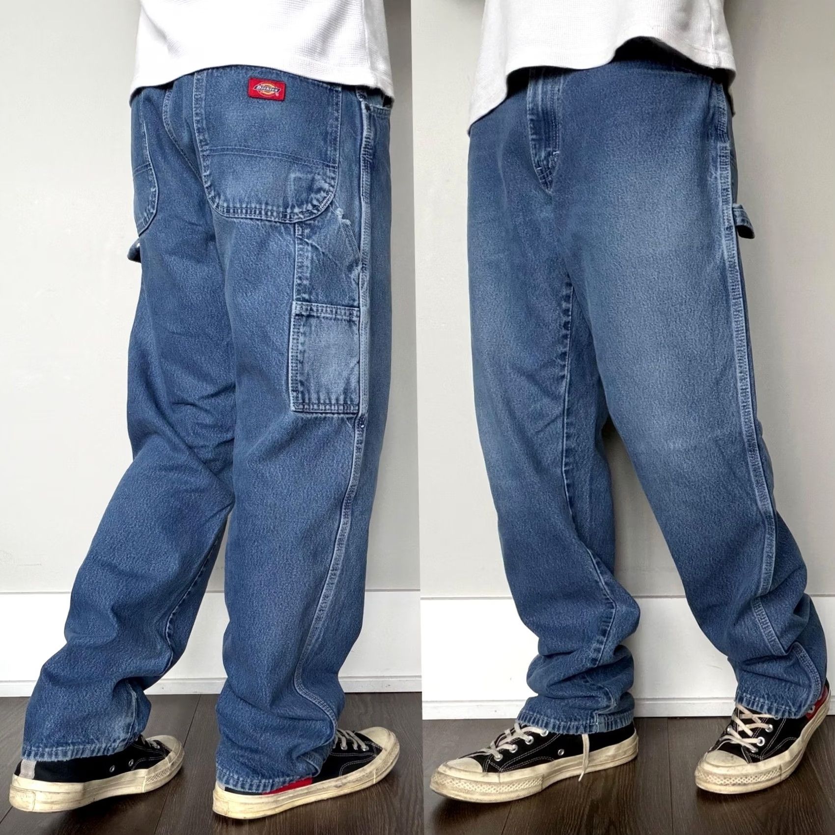 Dickies Dickies Carpenter Jeans Mens 34x32 Blue Medium Wash Relaxed Baggy Denim Workwear Y2K Size US 34 / EU 50 - 2 Thumbnail