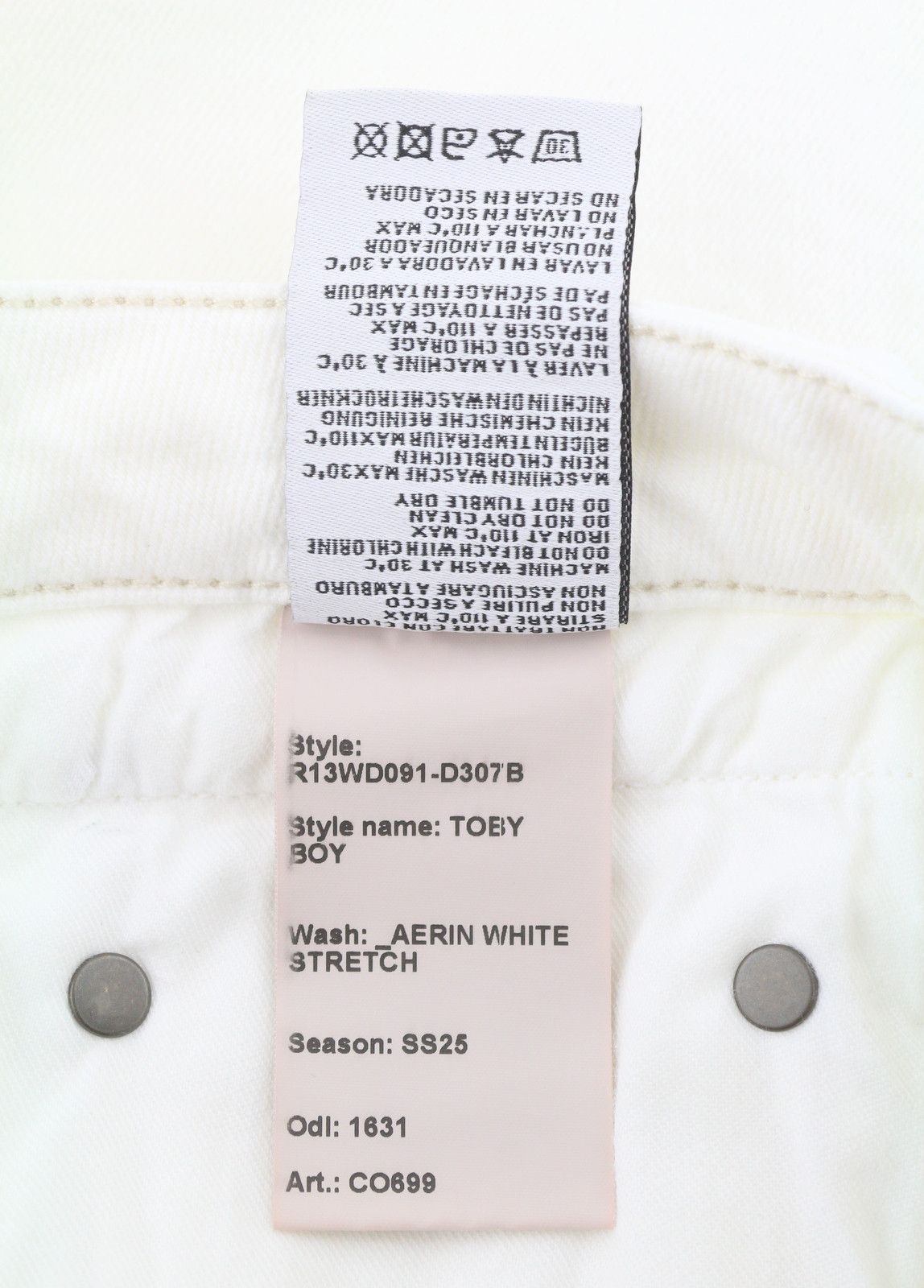 R13 TOBY BOY 26 Aerin White Stretch Jeans 89845 Size 26" / US 2 / IT 38 - 10 Thumbnail