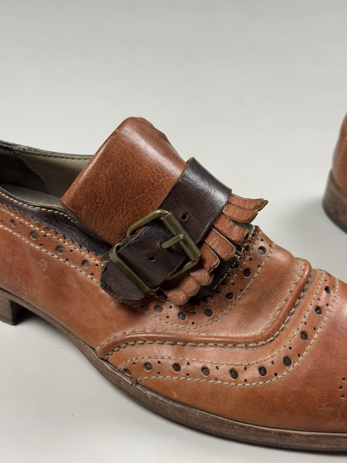 MoMA MOMA Men’s Avant-Garde Single Monk Leather Classic Shoes Size US 8 / EU 41 - 25 Thumbnail