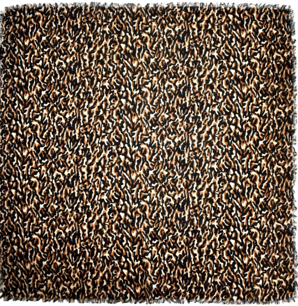Saint Laurent Paris Leopard Print Saint Laurent Twill Wool Bandana Scarf Size ONE SIZE - 1 Thumbnail