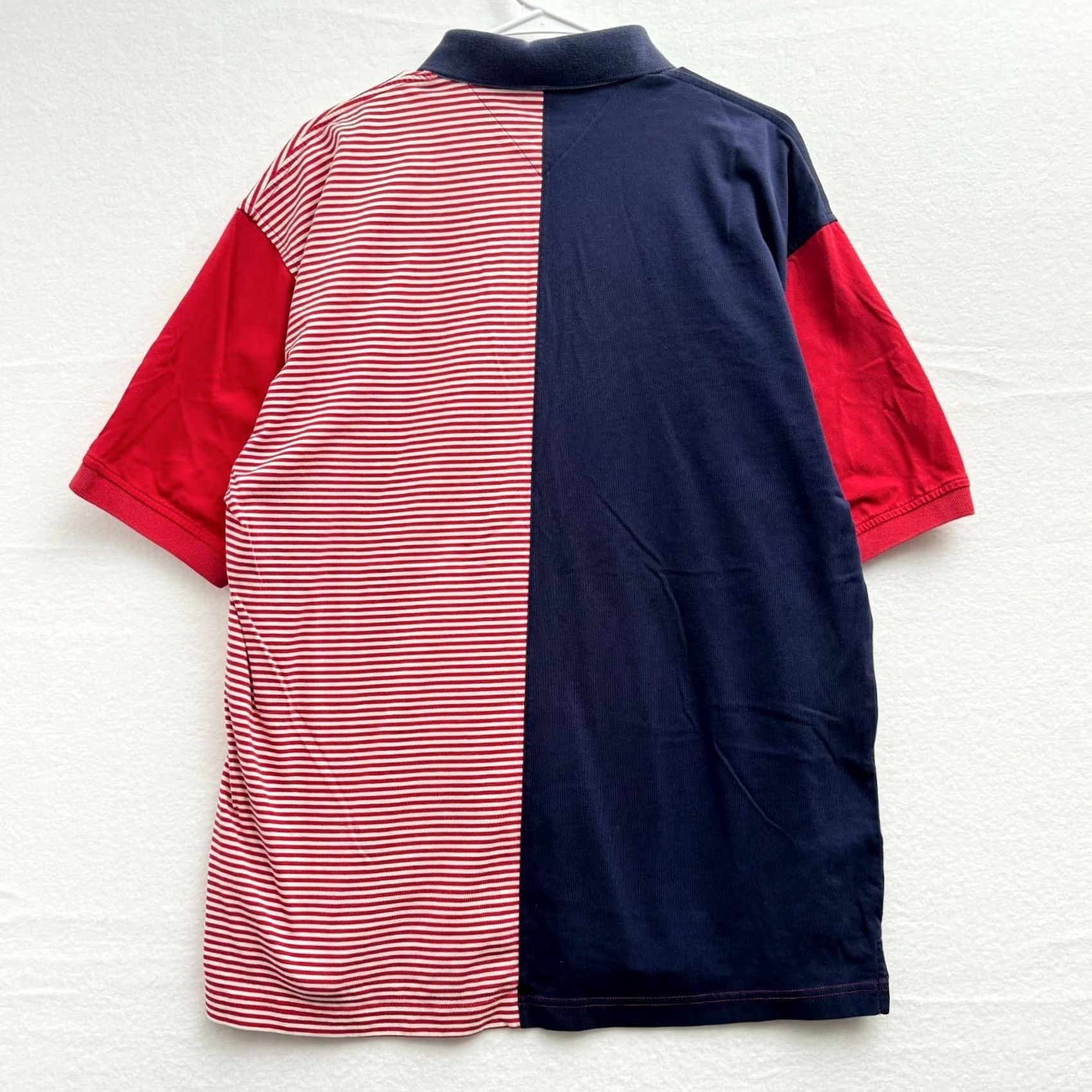 Tommy Hilfiger VINTAGE Tommy Hilfiger Polo Shirt Men XL Striped Two Tone 90s Hip Hop Blue Red White Size US XL / EU 56 / 4 - 7 Thumbnail