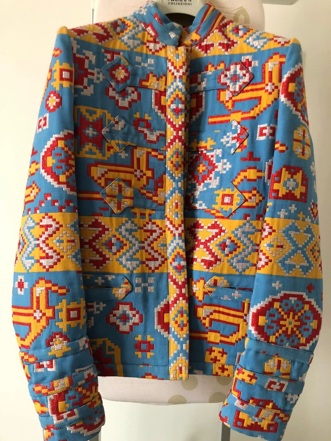 Valentino Valentino Blue Geometric Pattern Coat Size M / US 6-8 / IT 42-44 - 1 Thumbnail