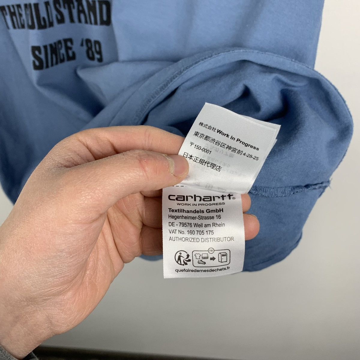 Carhartt Men’s Carhartt WIP Big Logo T-Shirt Size L Baby Blue y2k Size US L / EU 52-54 / 3 - 9 Thumbnail