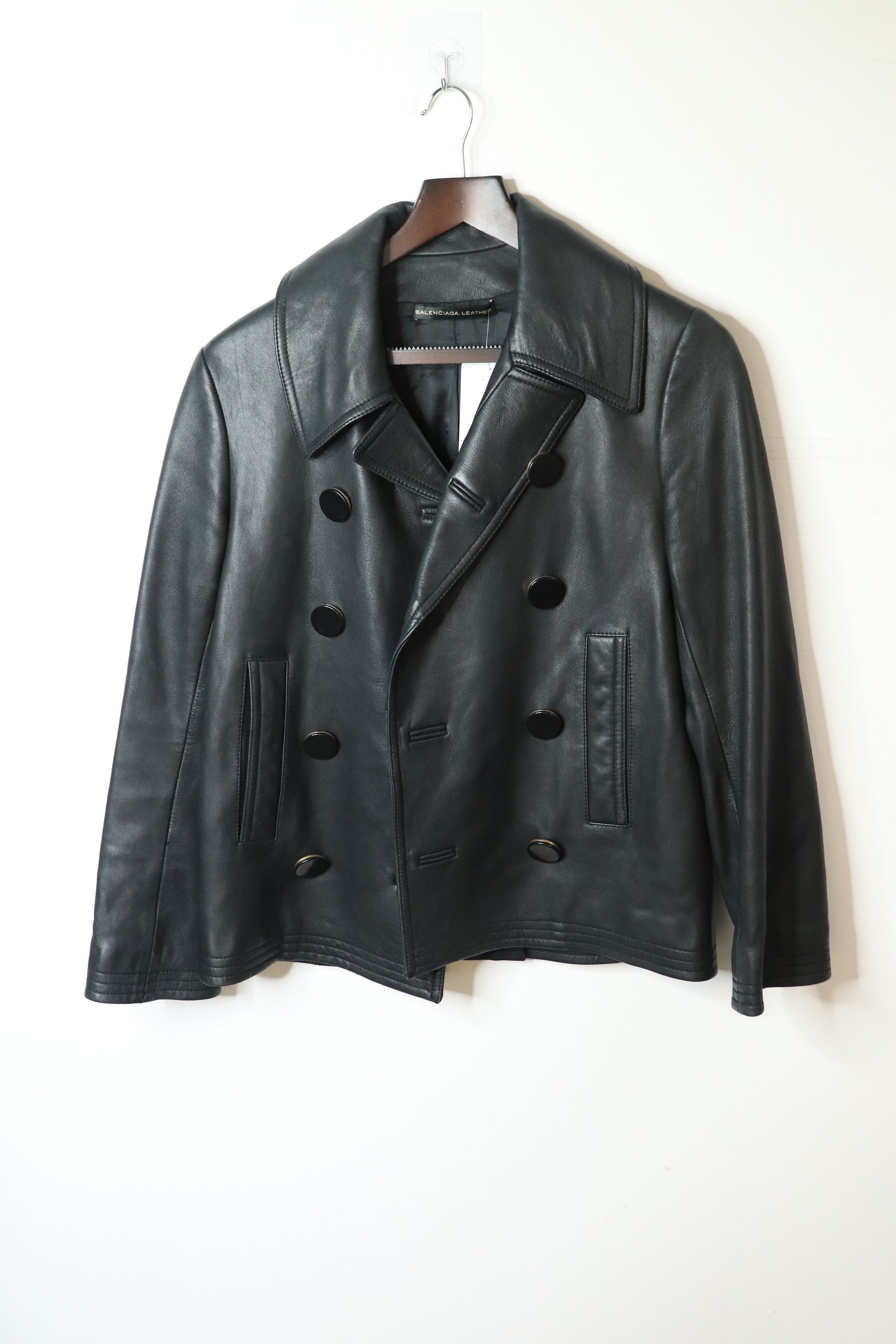Balenciaga Black double-breasted leather jacket - UK 8 Size S / US 4 / IT 40 - 1 Thumbnail