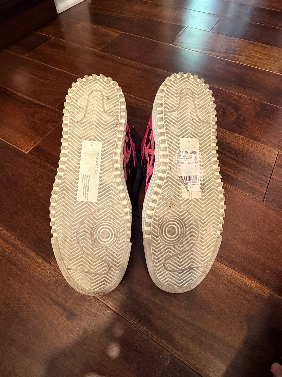 Off-White Off-White Off Court 3.0 High Top Sneakers-Black/Fuchsia Pink Size US 5 / EU 37 - 13 Thumbnail