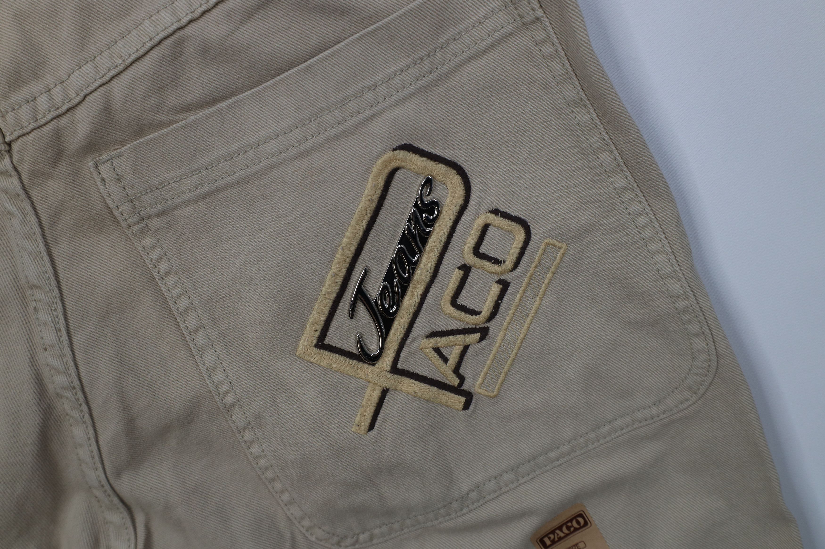 Vintage Deadstock Vintage 90s Paco Hip Hop Denim Jean Shorts Tan Size US 33 - 14 Thumbnail