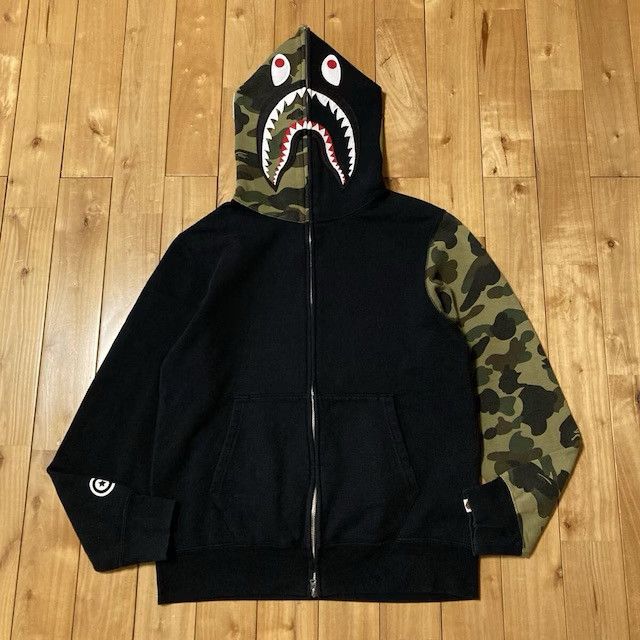 Bape BAPE CAMO × Black shark shark full zip hoodie a bathing ape Size US L / EU 52-54 / 3 - 1 Thumbnail