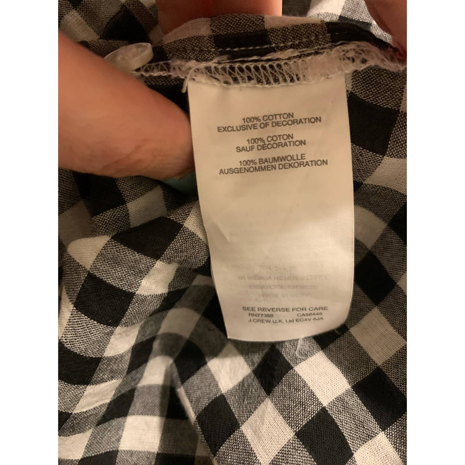 J.Crew J.Crew black white long sleeves gingham tunic blouse size 4 Size S / US 4 / IT 40 - 4 Thumbnail