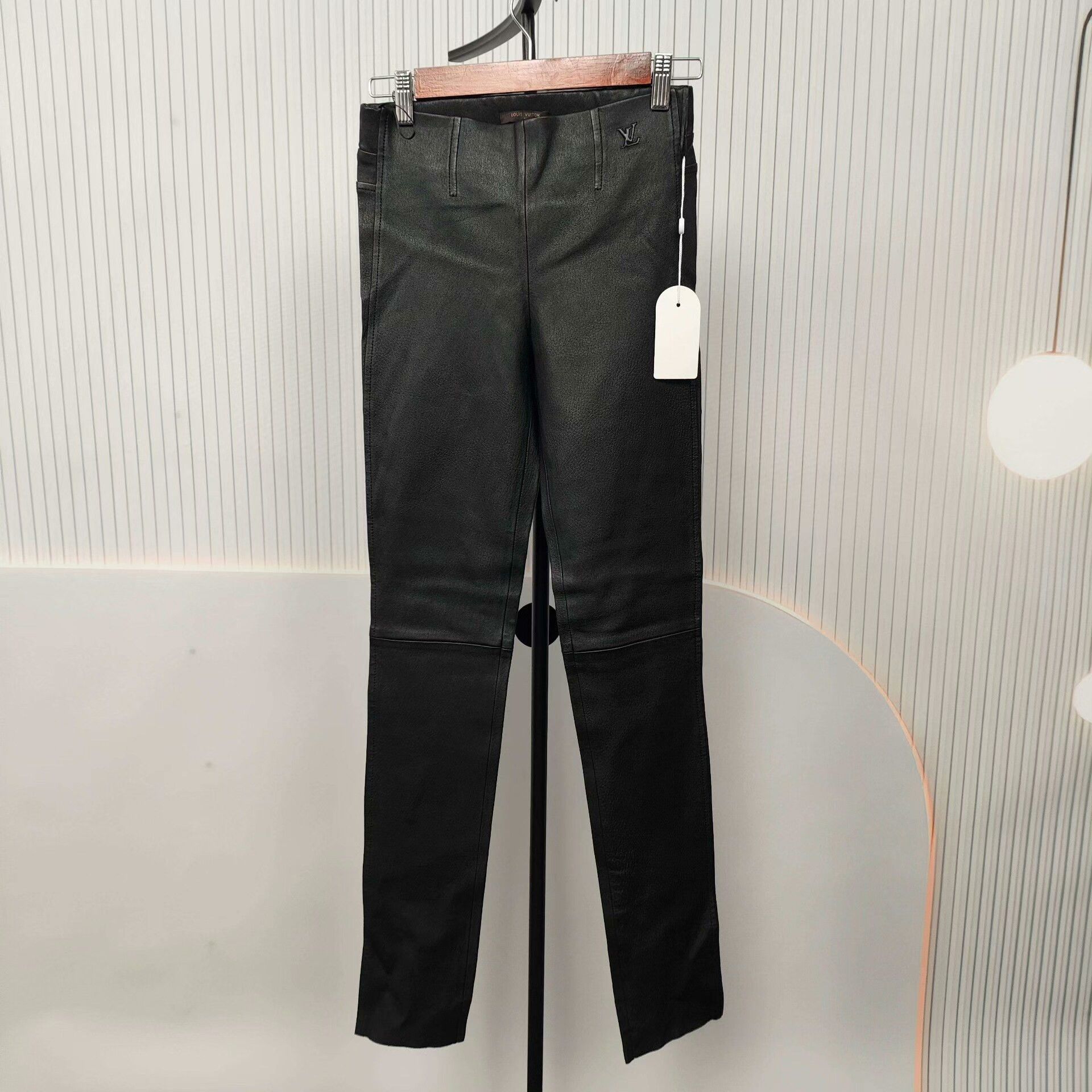 Louis Vuitton LV Black Sheepskin Leather Pants 36 Size 36" / US 14 / IT 50 - 1 Thumbnail