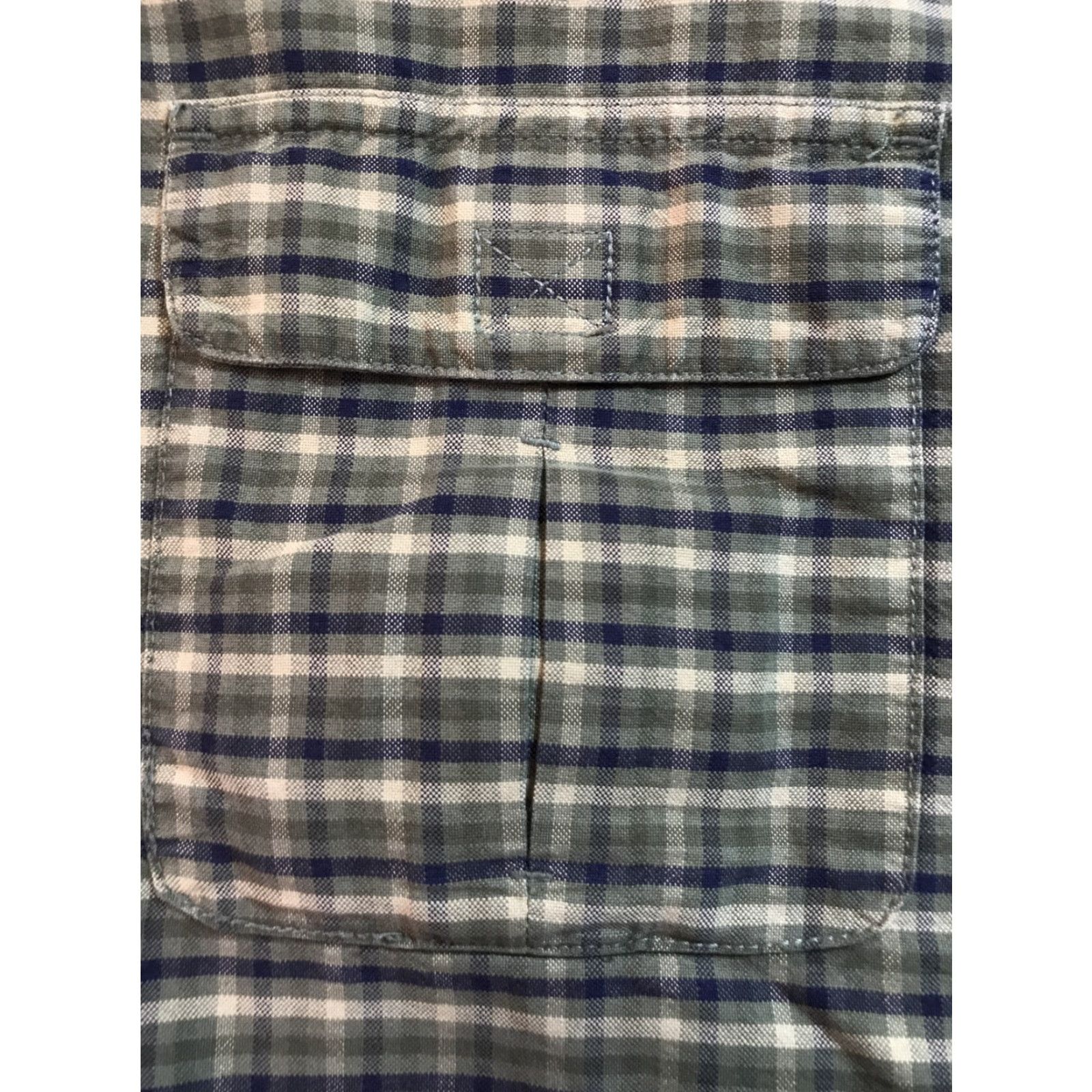 Vintage VINTAGE Woolrich Plaid Knit Short Sleeve Button-Up Shirt Adult Large Green Blue Tan 90s Outdoor Mens Size US L / EU 52-54 / 3 - 4 Thumbnail