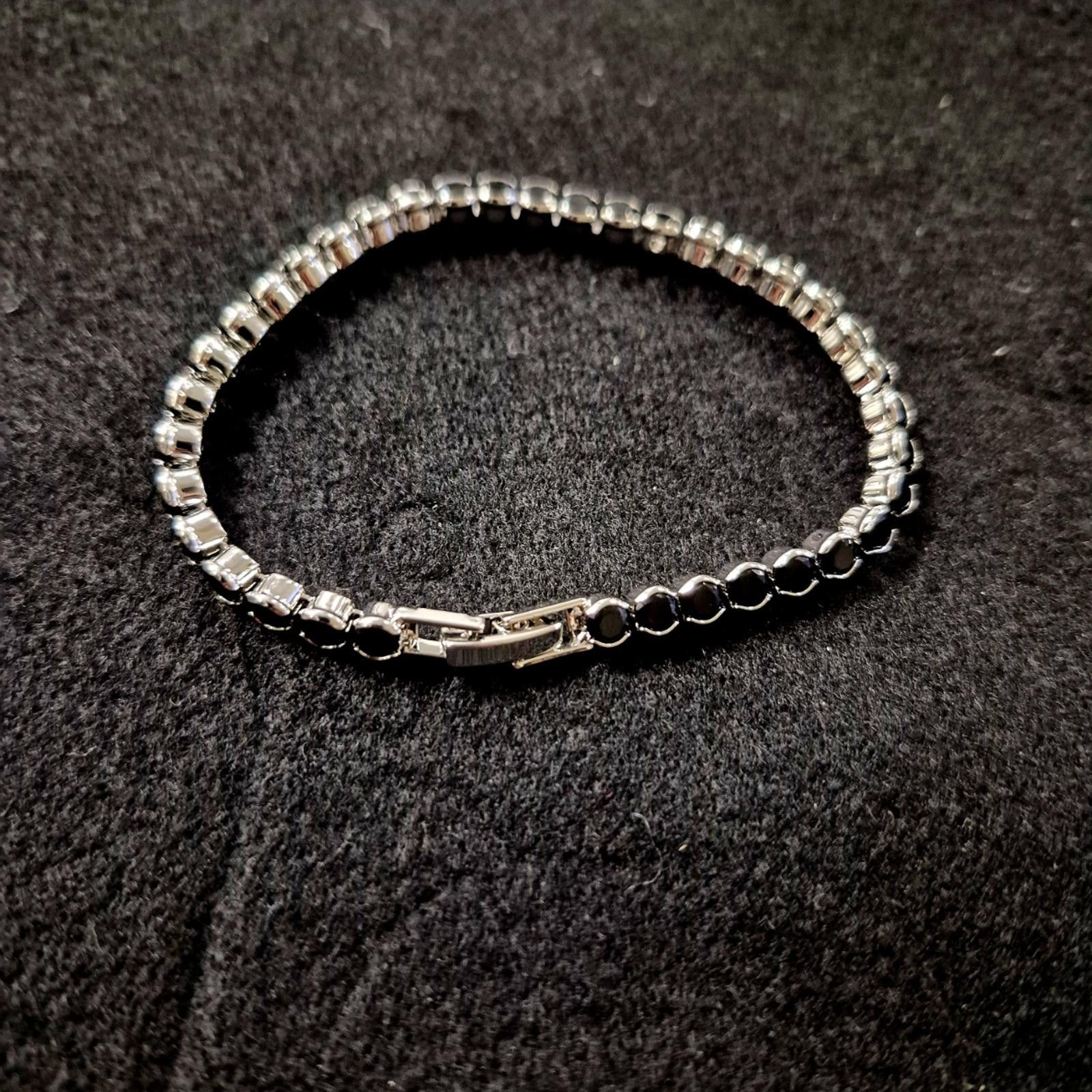 Macys Black Cubic Zirconia Tennis Bracelet - Silver Size ONE SIZE - 2 Thumbnail
