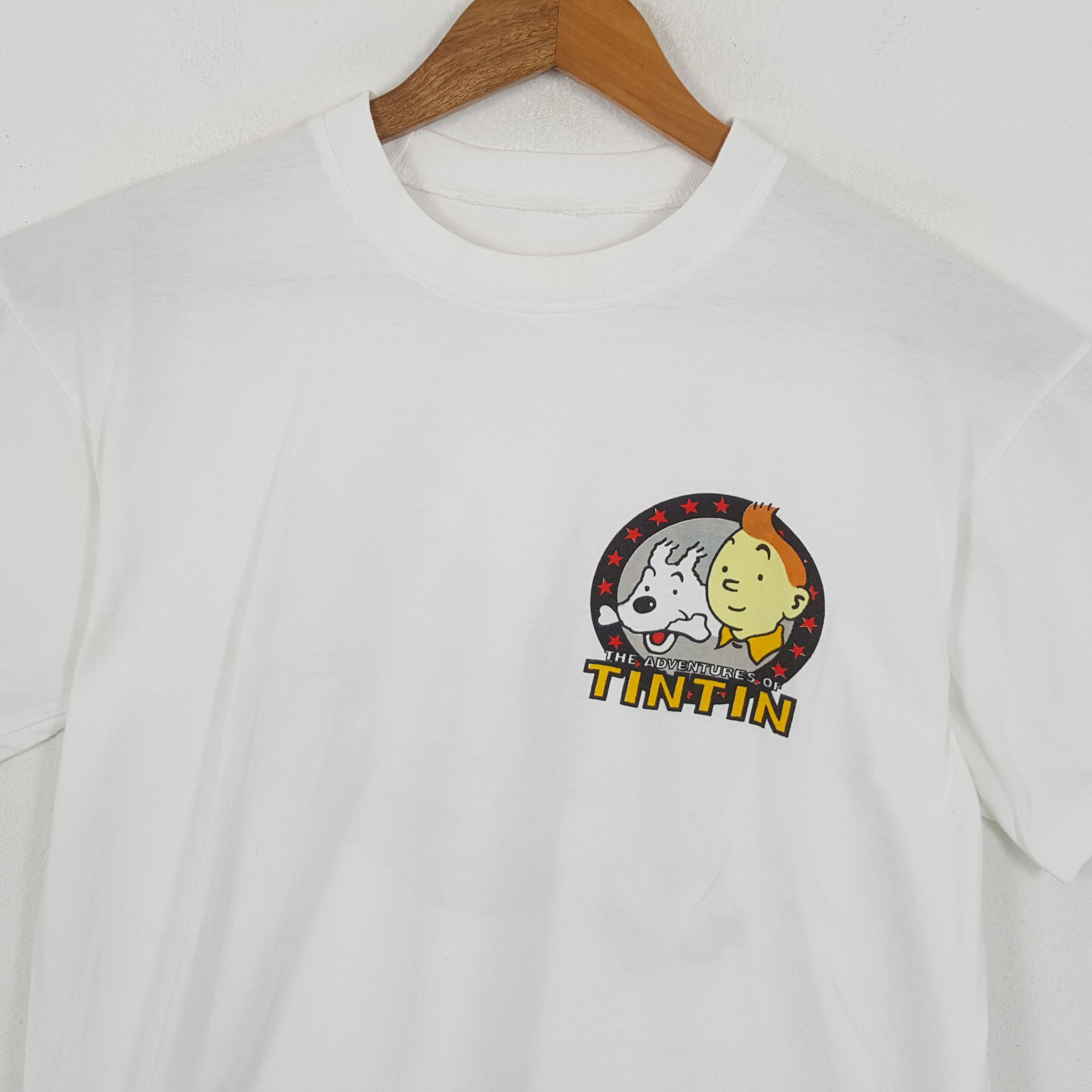 Vintage Vintage THE ADVENTURES OF TINTIN American Cartoon T-Shirt Size US L / EU 52-54 / 3 - 4 Thumbnail