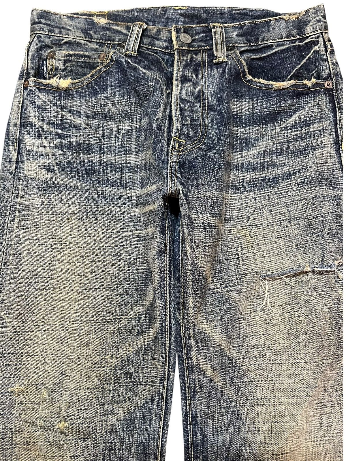 POST ARCHIVE FACTION (PAF) Vintage Eternal Mudwash Honeycomb Distressed Denim Size US 30 / EU 46 - 2 Thumbnail