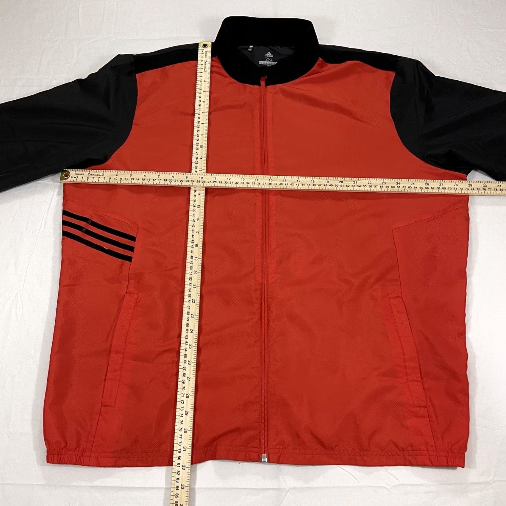 Adidas Adidas Golf Windbreaker 2XL Jacket Mens Red Black 3 Stripes Climaproof CZ8498 Full Zip Vented Moisture Wicking Windproof Pockets Size US XXL / EU 58 / 5 - 2 Thumbnail