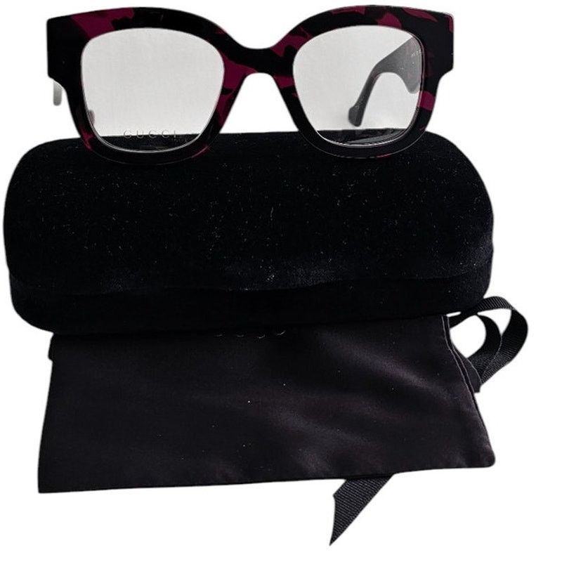 Gucci Gucci GG1423O cat-eye eyeglasses in a fuchsia havana color Size ONE SIZE - 5 Thumbnail