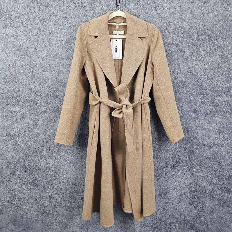 Max Mara MaxMara Women's Khaki Wool Coat 0089 Size M / US 6-8 / IT 42-44 - 1 Thumbnail