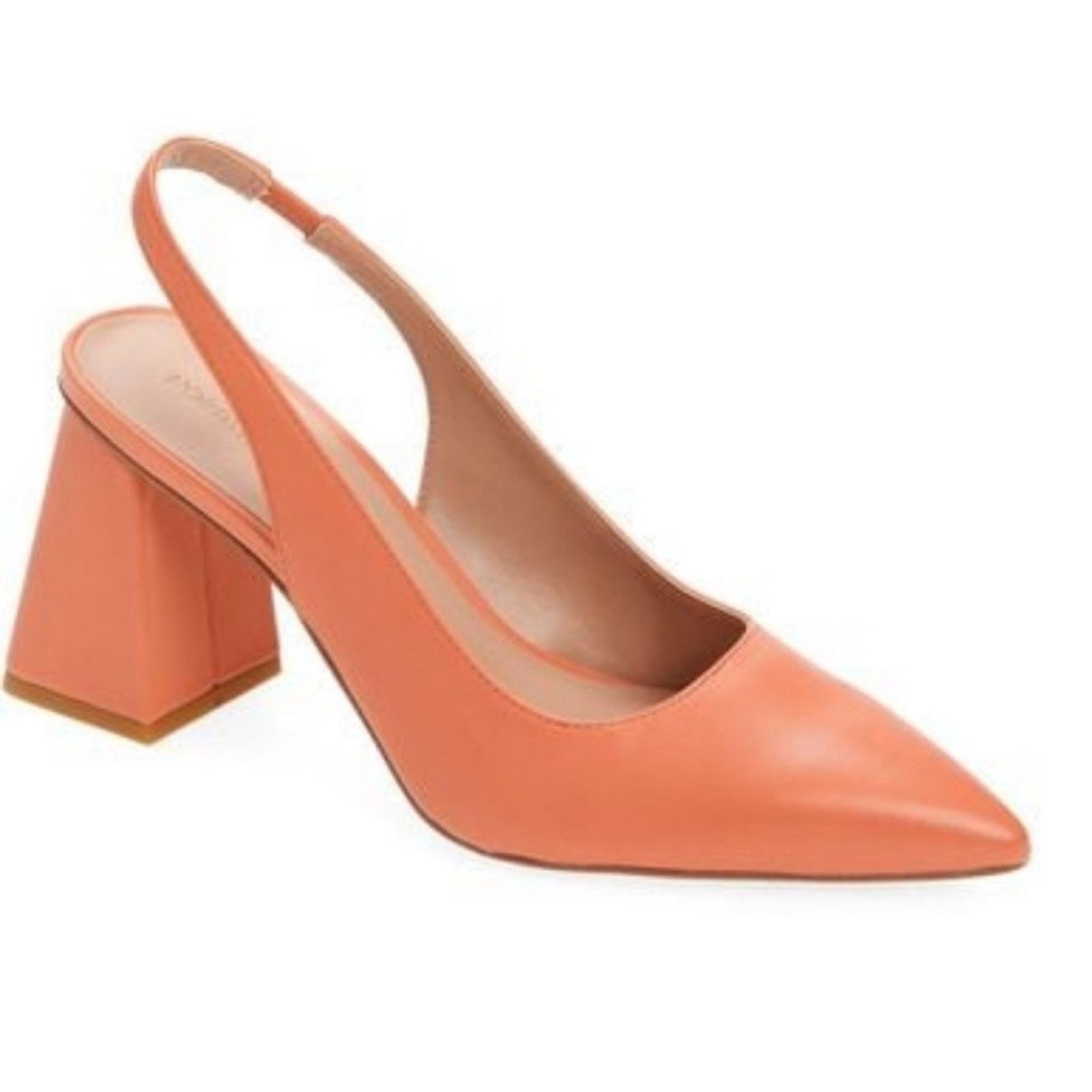 Nordstrom Nordstrom Polina Coral Leather Slingback Heels, Size 5.5 Size US 5.5 / IT 35.5 - 1 Thumbnail