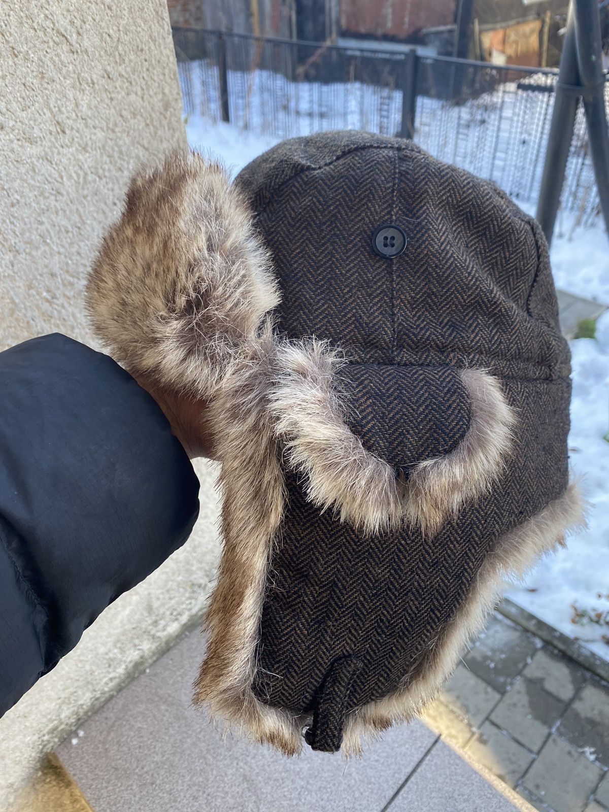 Hysteric Glamour × Vintage Crazy Y2k Mohair Fuzzy Hat Ushanka Punk Winter Size ONE SIZE - 3 Thumbnail