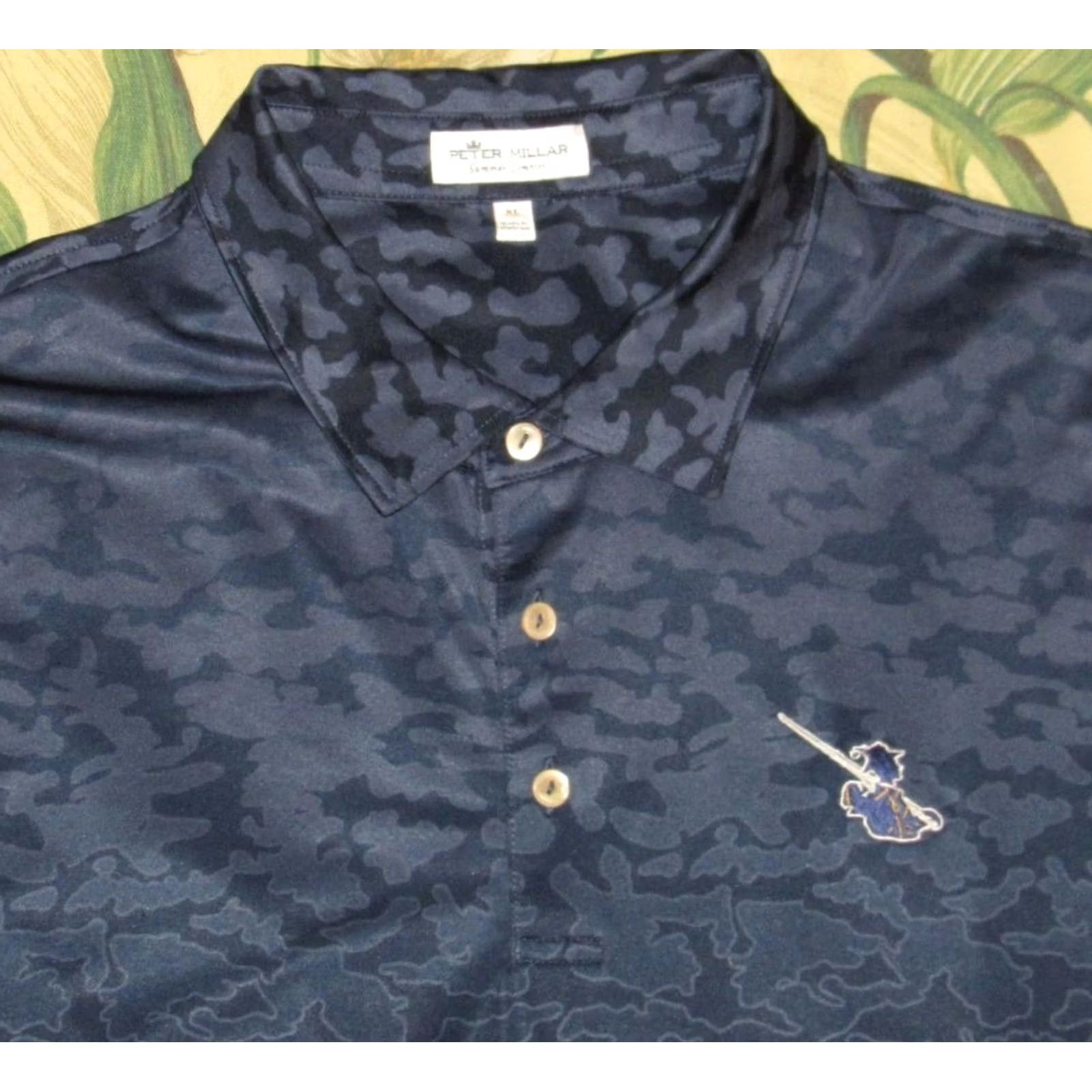 Peter Millar PETER MILLAR Summer Comfort Navy Camo Short Sleeve Polo Shirt XL Mens Navy Short Sleeve Polo Shirt XL Size US XL / EU 56 / 4 - 2 Thumbnail
