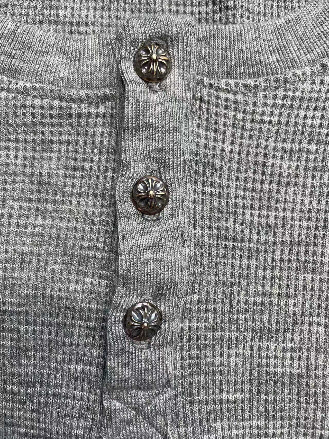 Chrome Hearts Chrome Hearts Logo Waffle Thermal Long Sleeve Henley Shirt Size US L / EU 52-54 / 3 - 3 Thumbnail