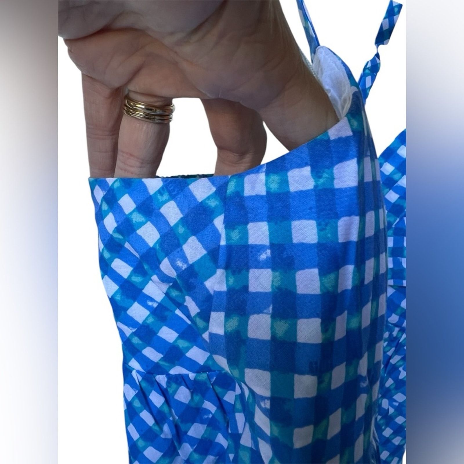 Lilly Pulitzer Lilly Pulitzer Shylee Cotton Maxi Dress Blue Gingham size 2 Size XS / US 0-2 / IT 36-38 - 7 Thumbnail