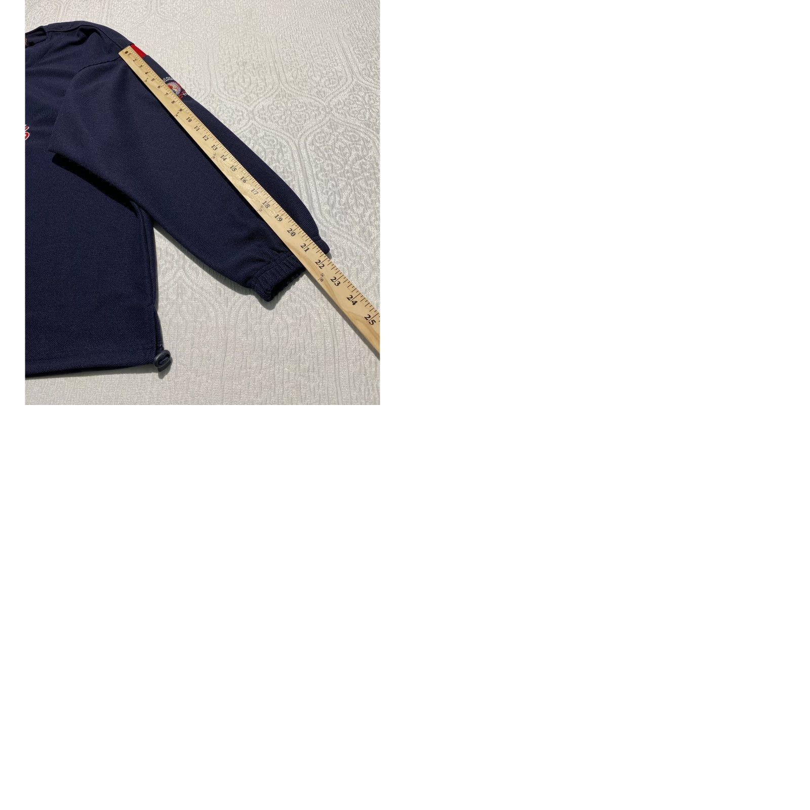 Vintage SPN Slo Pitch National Championship Pullover Jersey Mens XL 1/4 Zip Navy Red Blue Polyester Knit Pockets 100% Sweatshirt? Size US XL / EU 56 / 4 - 9 Thumbnail