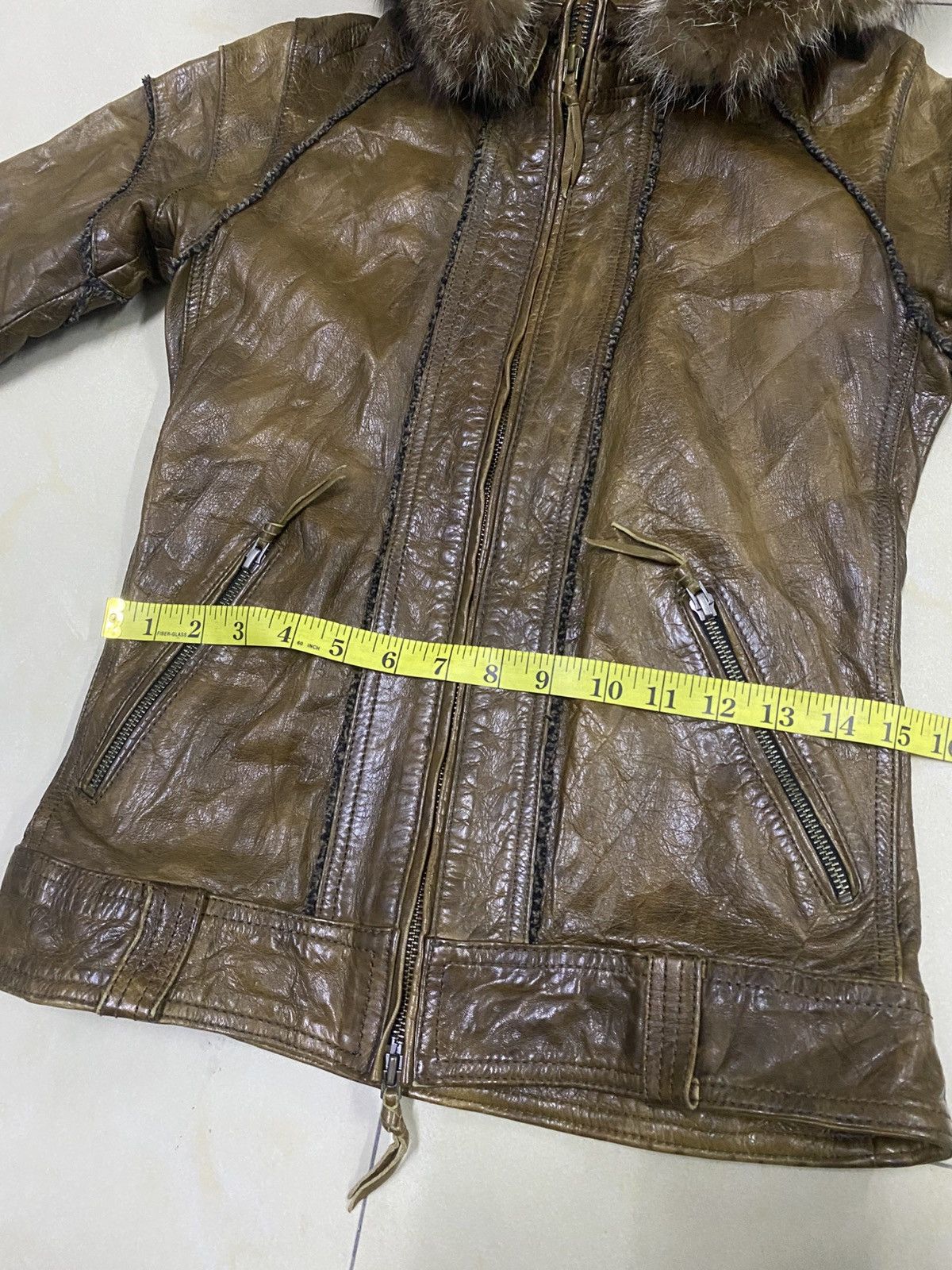 14th Addiction 14th Addiction Fur Hooded Leather Jacket Size US XS / EU 42 / 0 - 16 Thumbnail