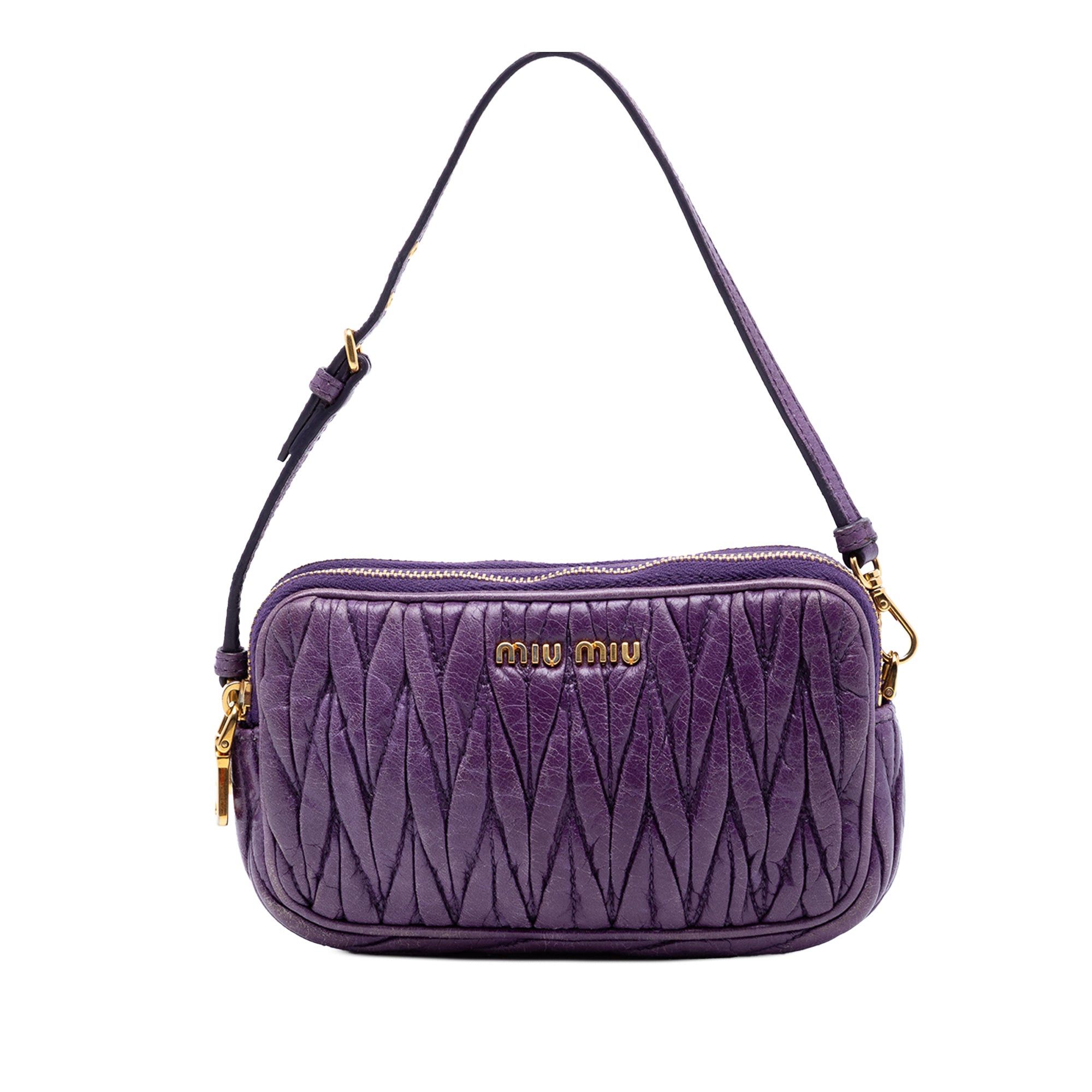 Miu Miu Nappa Matelasse Double Zip Handbag Size ONE SIZE - 1 Thumbnail