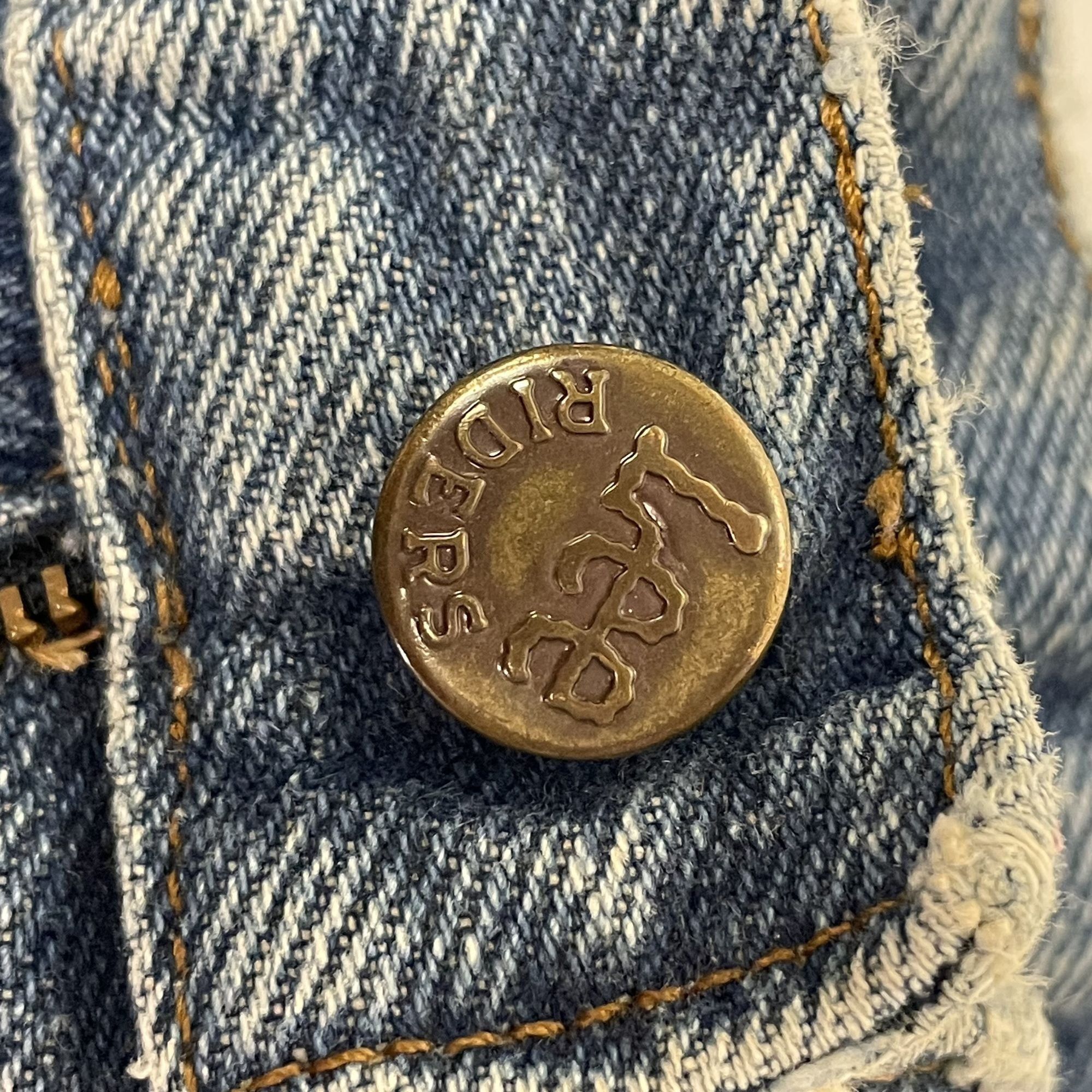 Lee Vtg DISTRESSED Blue Jeans Denim USA MOM HI Rise Jeans Size 34" / US 12 / IT 48 - 3 Thumbnail