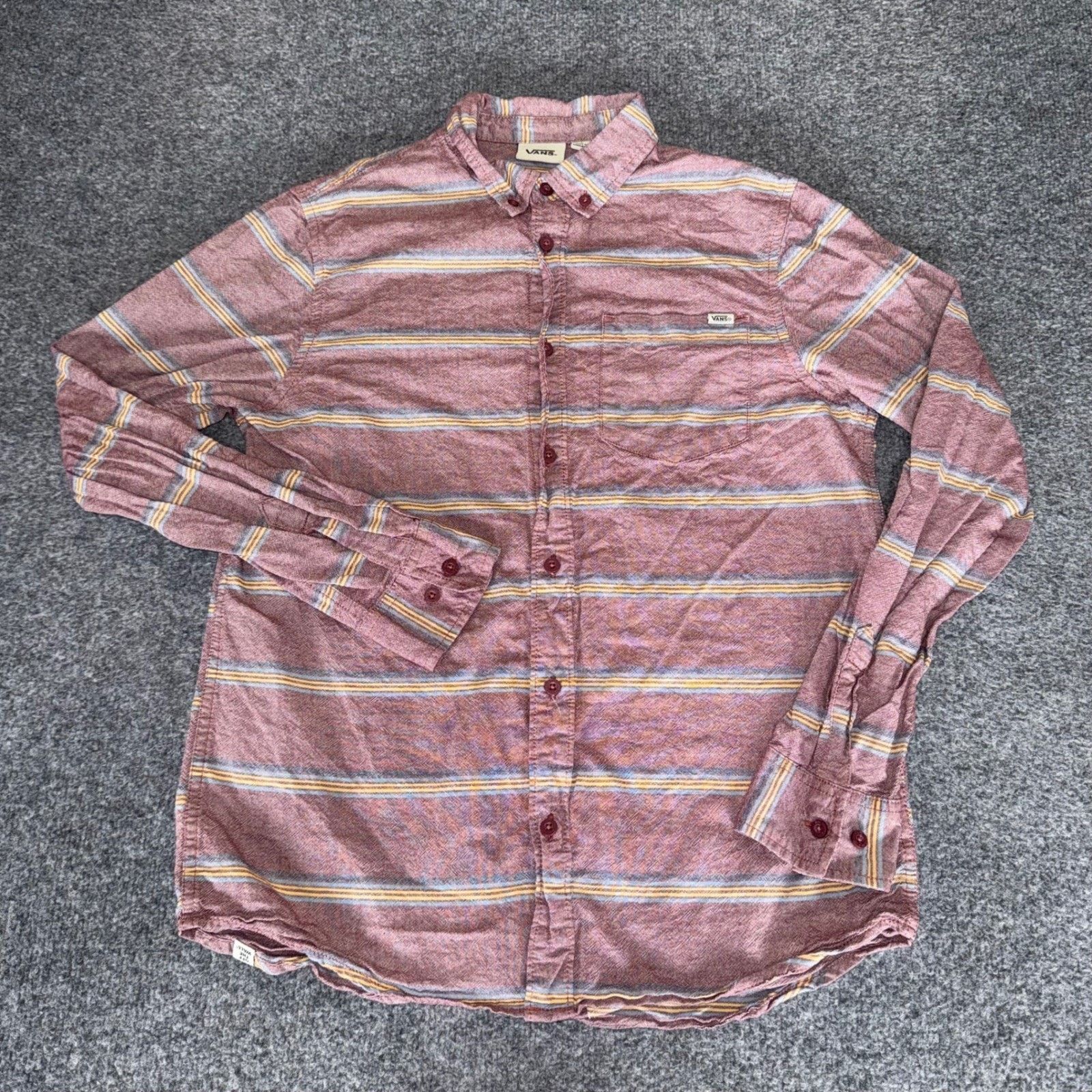 Vans Vans Off The Wall Mens Small Striped Long Sleeve Shirt Size US S / EU 44-46 / 1 - 1 Thumbnail