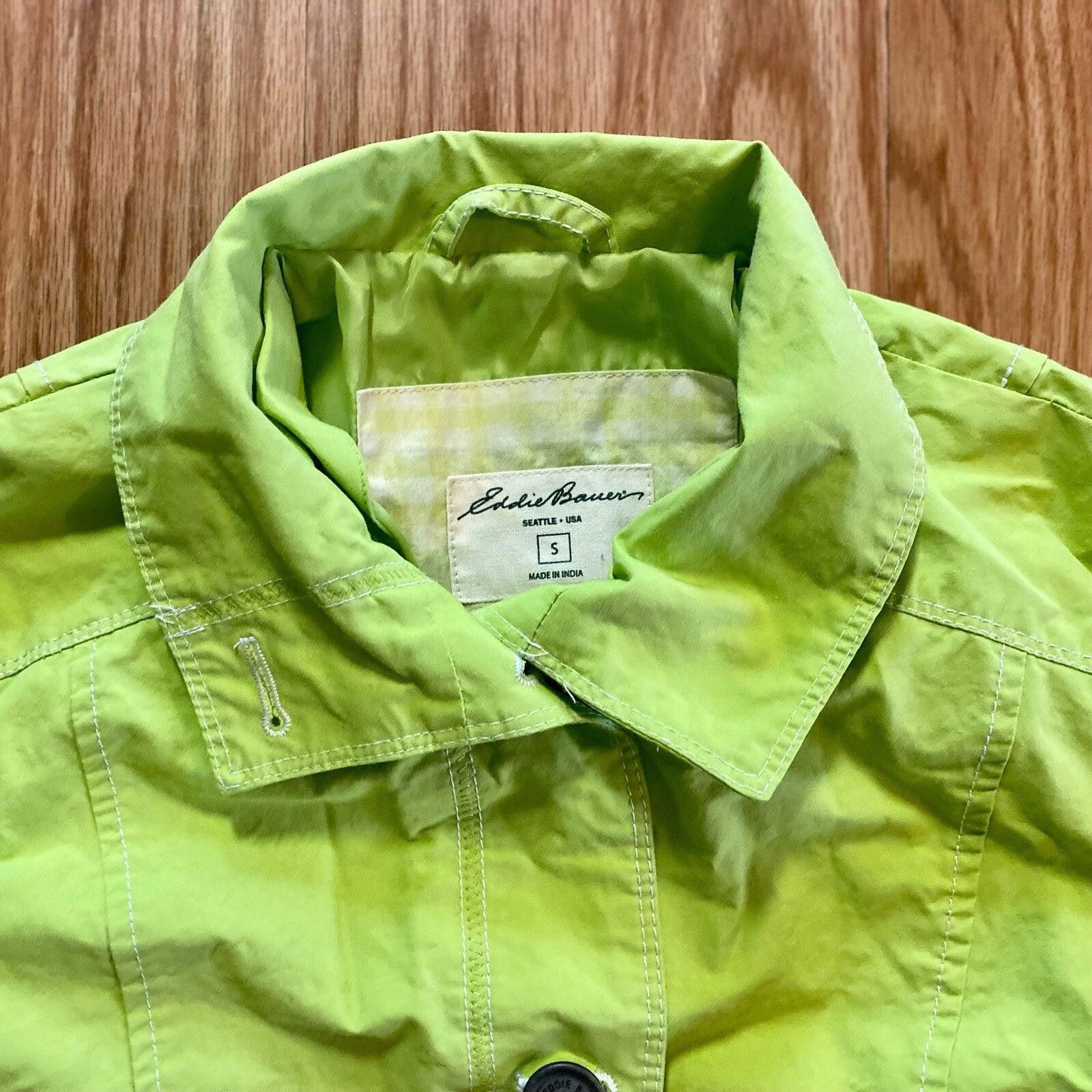 Eddie Bauer Eddie Bauer Lime Green Y2k Trench Coat Jacket Womens Small Size S / US 4 / IT 40 - 3 Thumbnail