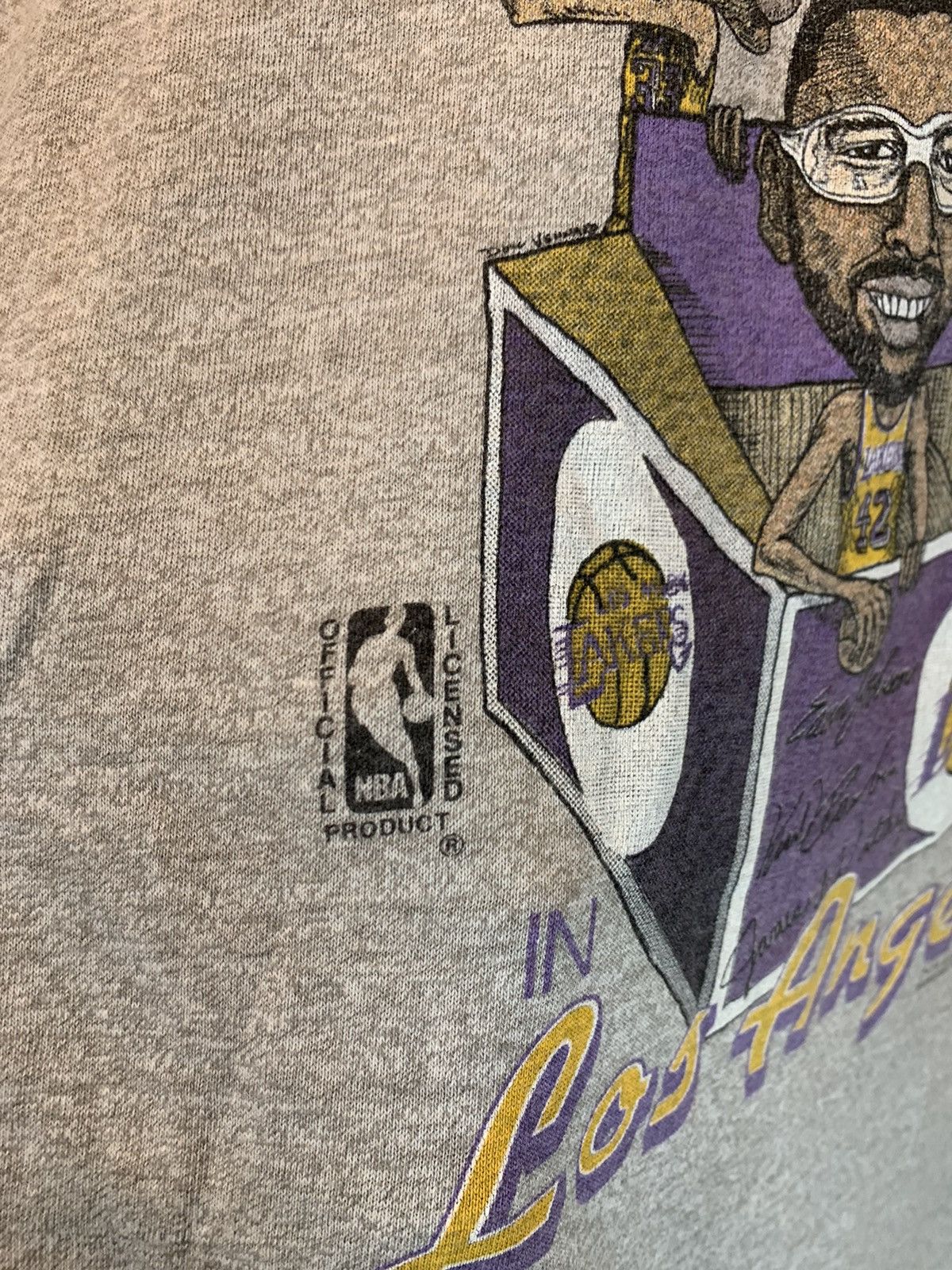 NBA × Vintage RARE Vintage 80s LA Lakers Best Six Pack Single Stitch Shirt Size US L / EU 52-54 / 3 - 6 Thumbnail