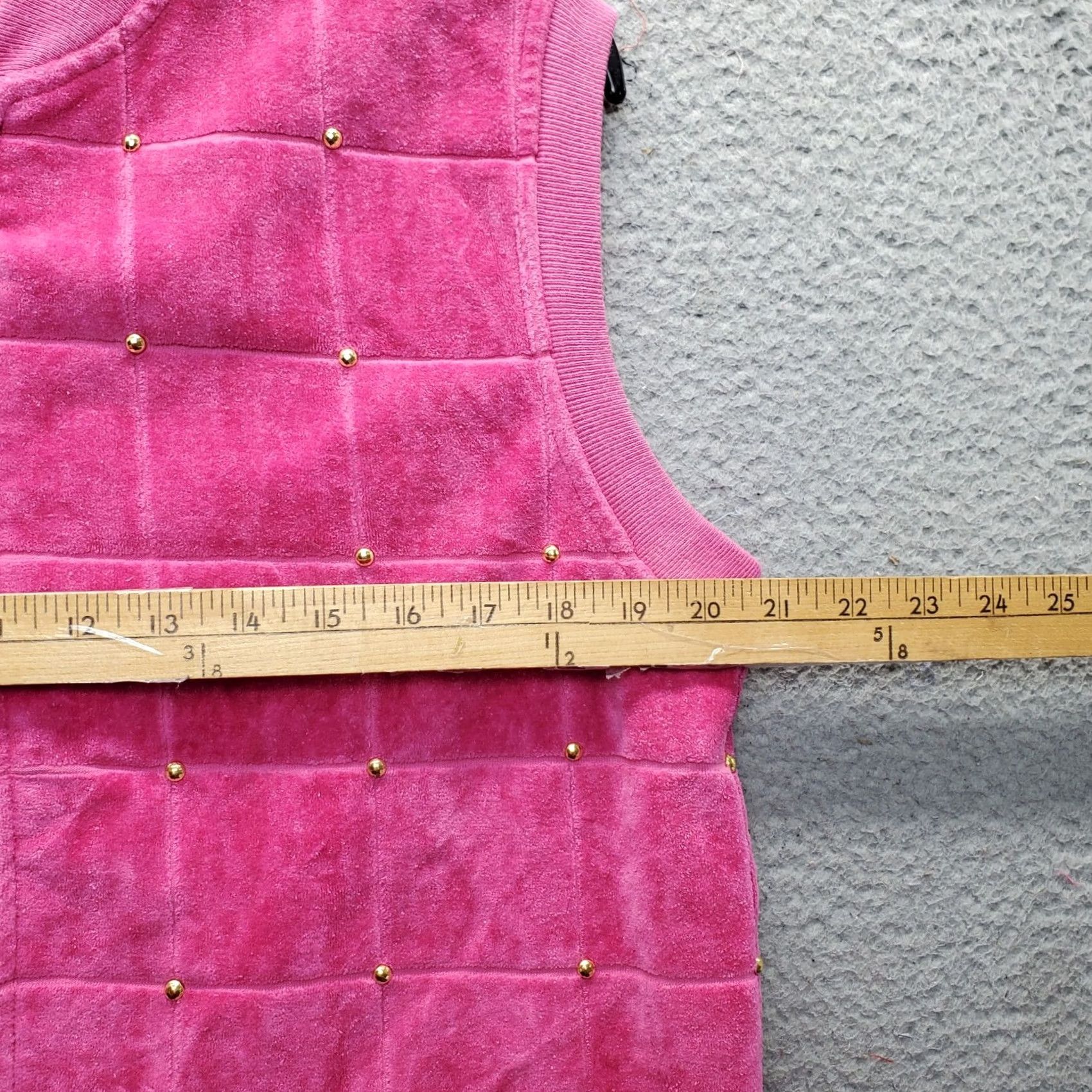 Saks Fifth Avenue Saks Fifth Avenue Folio Vest Womens PS Pink Velour Studded Sleeveless Full Zip Vest Size S / US 4 / IT 40 - 3 Thumbnail