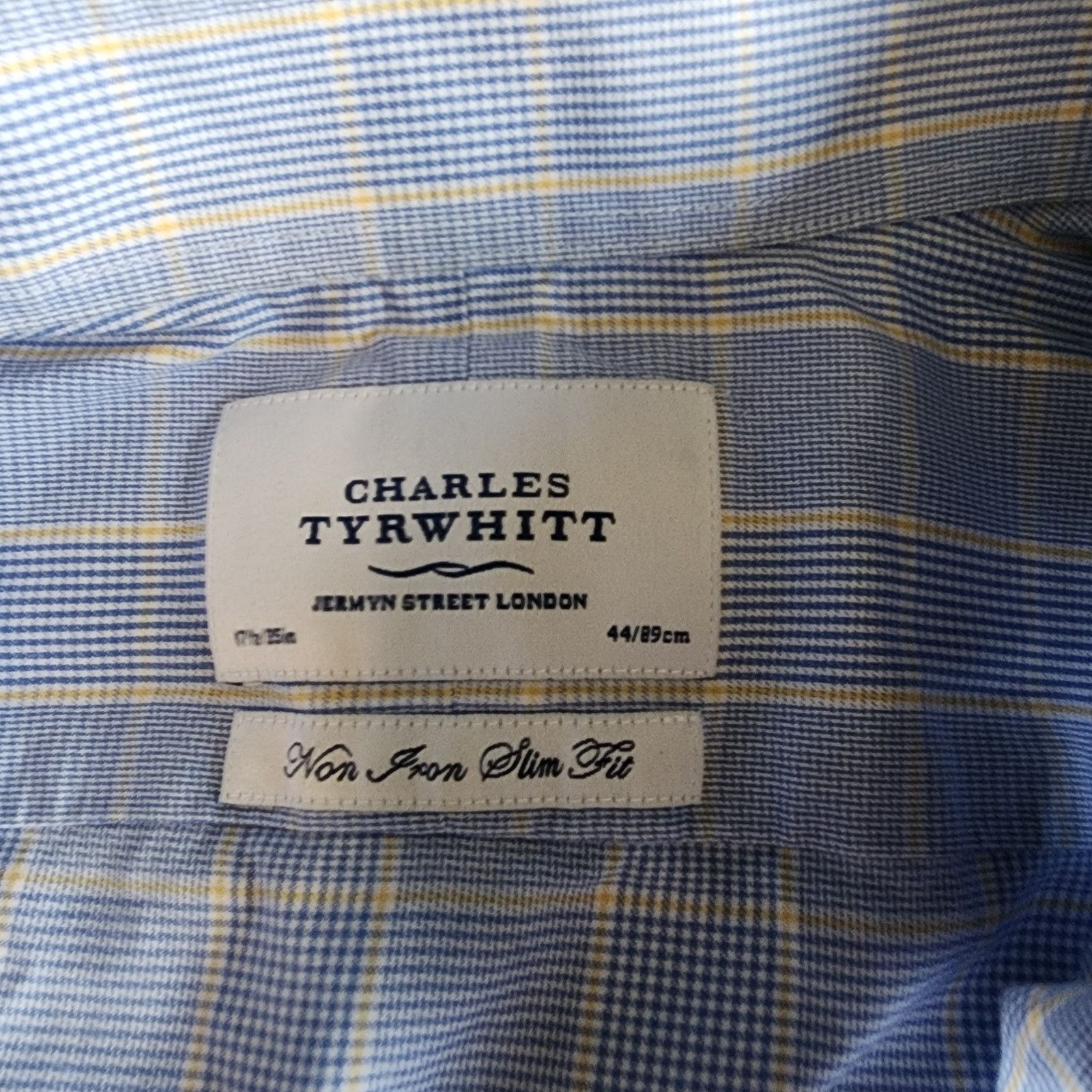 Charles Tyrwhitt Charles Tyrwhitt 17.5/35 Blue Yellow Plaid Long Sleeve Shirt Size US L / EU 52-54 / 3 - 3 Thumbnail