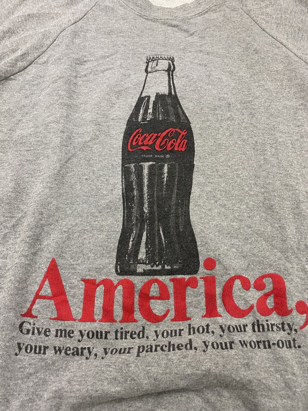 Coca Cola × Vintage Vtg 80s Coca Cola America graphic pullover sweatshirt Size US XL / EU 56 / 4 - 3 Thumbnail