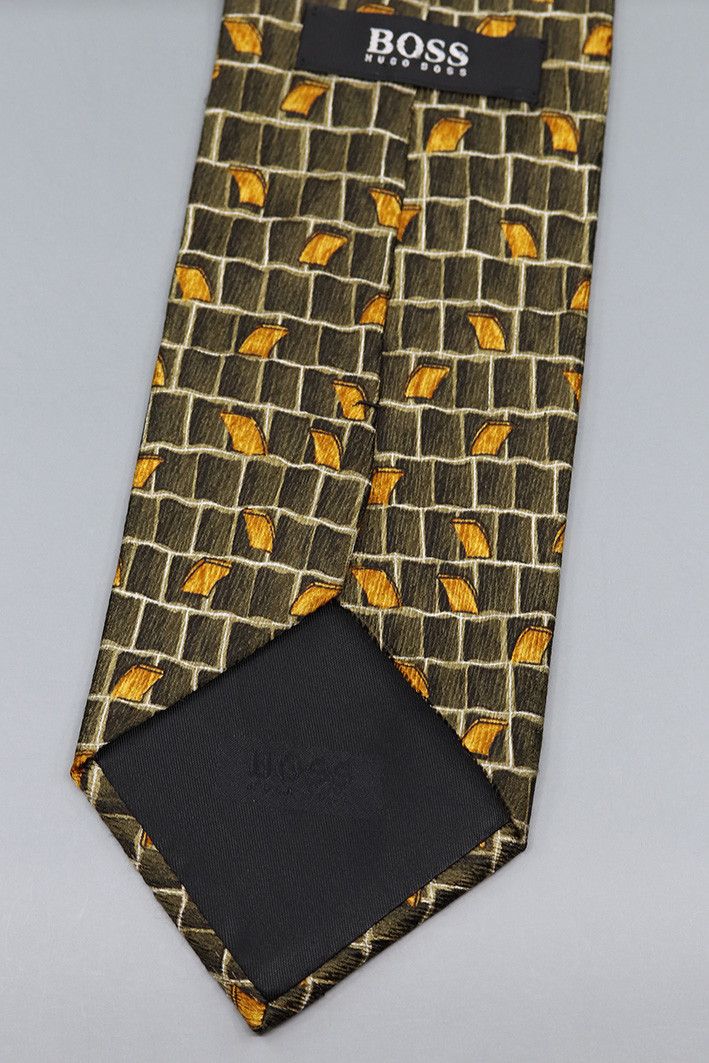 Hugo Boss Vintage Hugo Boss Italian Silk Tie – Olive Green Size ONE SIZE - 2 Thumbnail