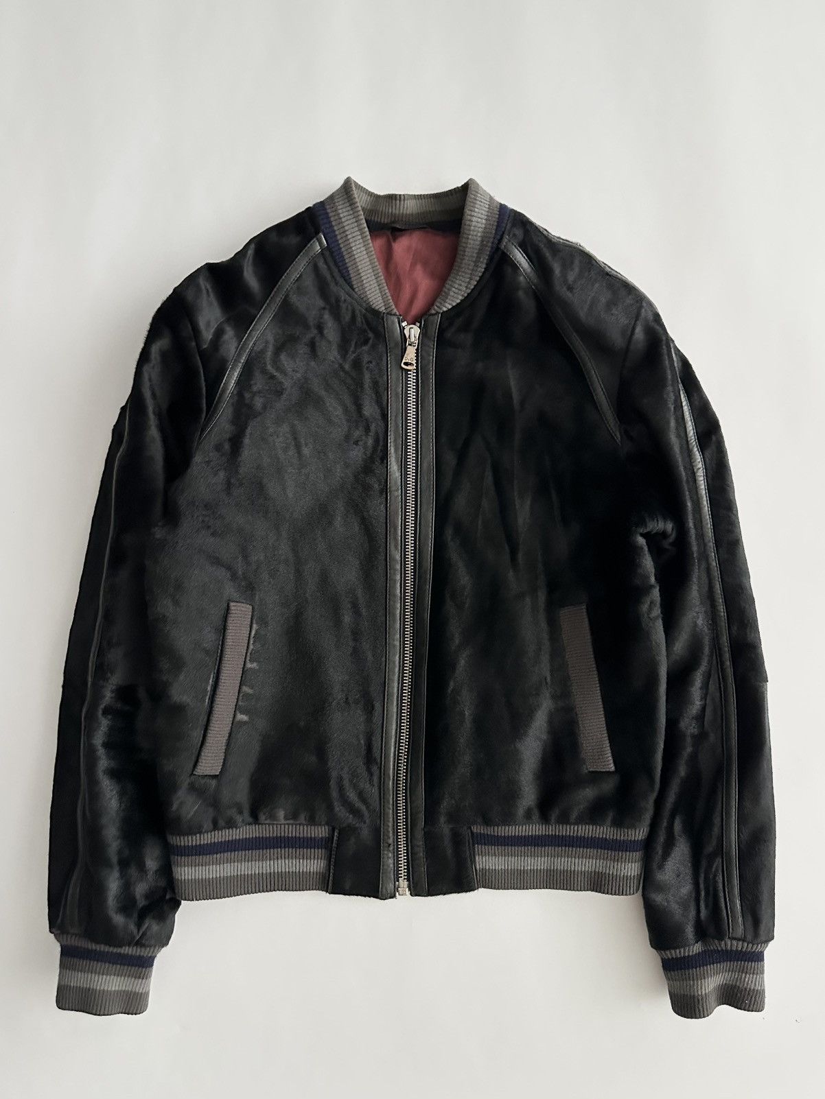 Dolce & Gabbana Dolce Gabbana 2000’s Calf Hair Leather Bomber Jacket Size US M / EU 48-50 / 2 - 2 Thumbnail