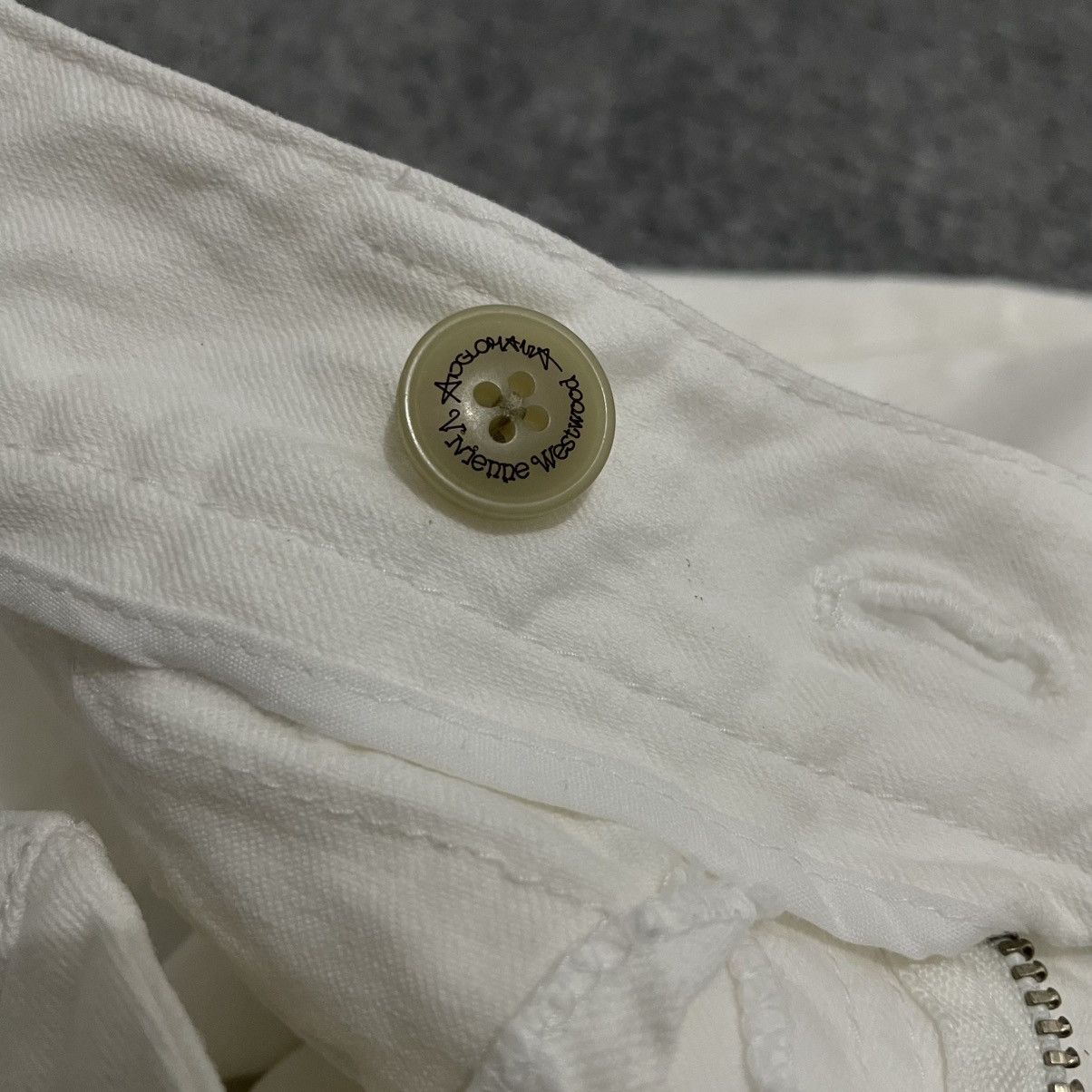 Vivienne Westwood Vivienne Westwood White Skinny Pants Orb Embroidery Size 27" / US 4 / IT 40 - 7 Thumbnail