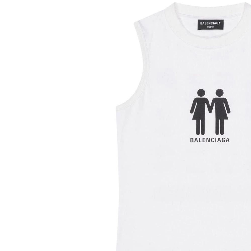 Balenciaga o1w1db10425 Pride 22 Fitted Tank Top in White Size US XL / EU 56 / 4 - 5 Thumbnail