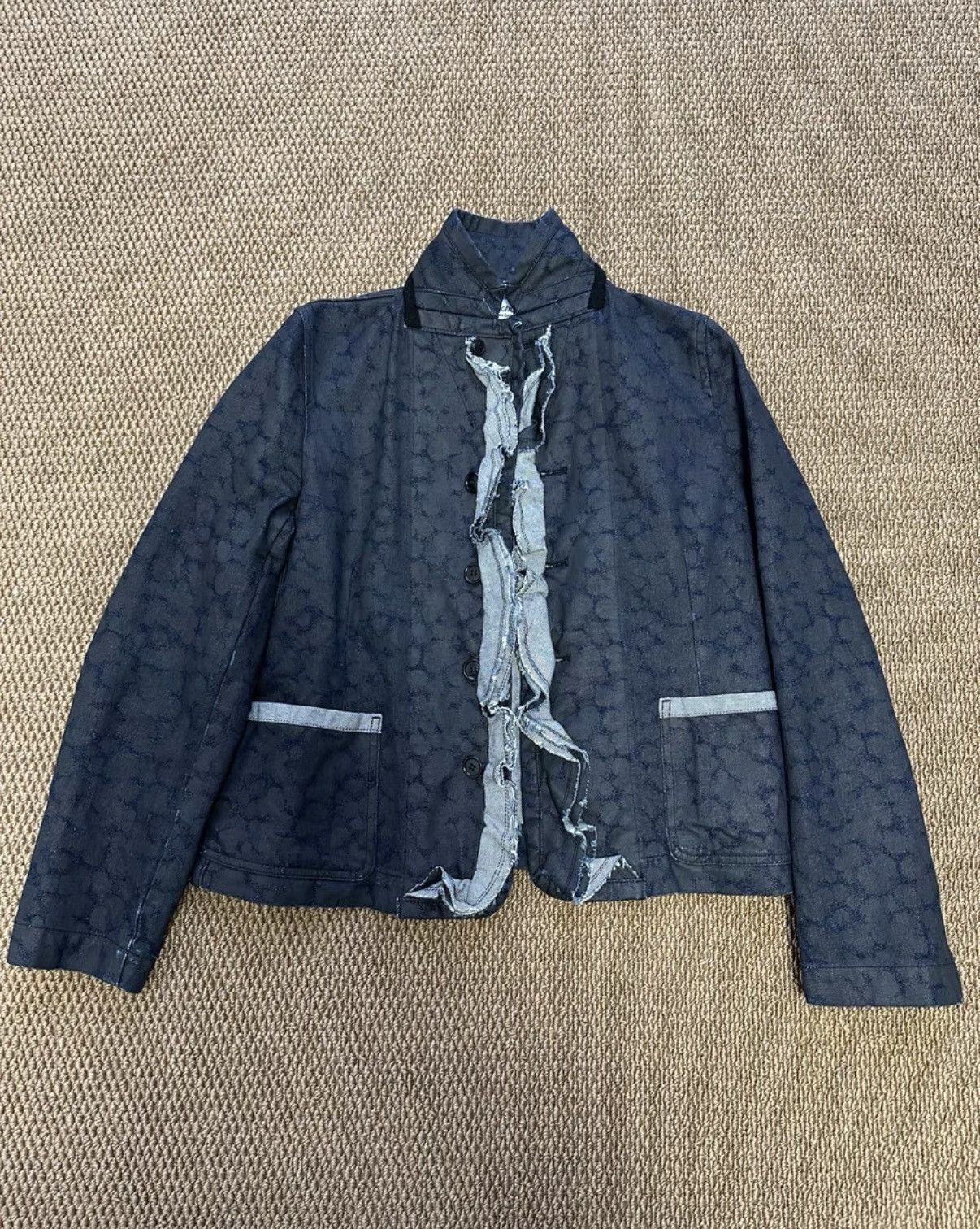 Comme des Garcons Comme des Garçons Lightning Print Lace Trim Denim Jacket K23 Size US M / EU 48-50 / 2 - 1 Thumbnail