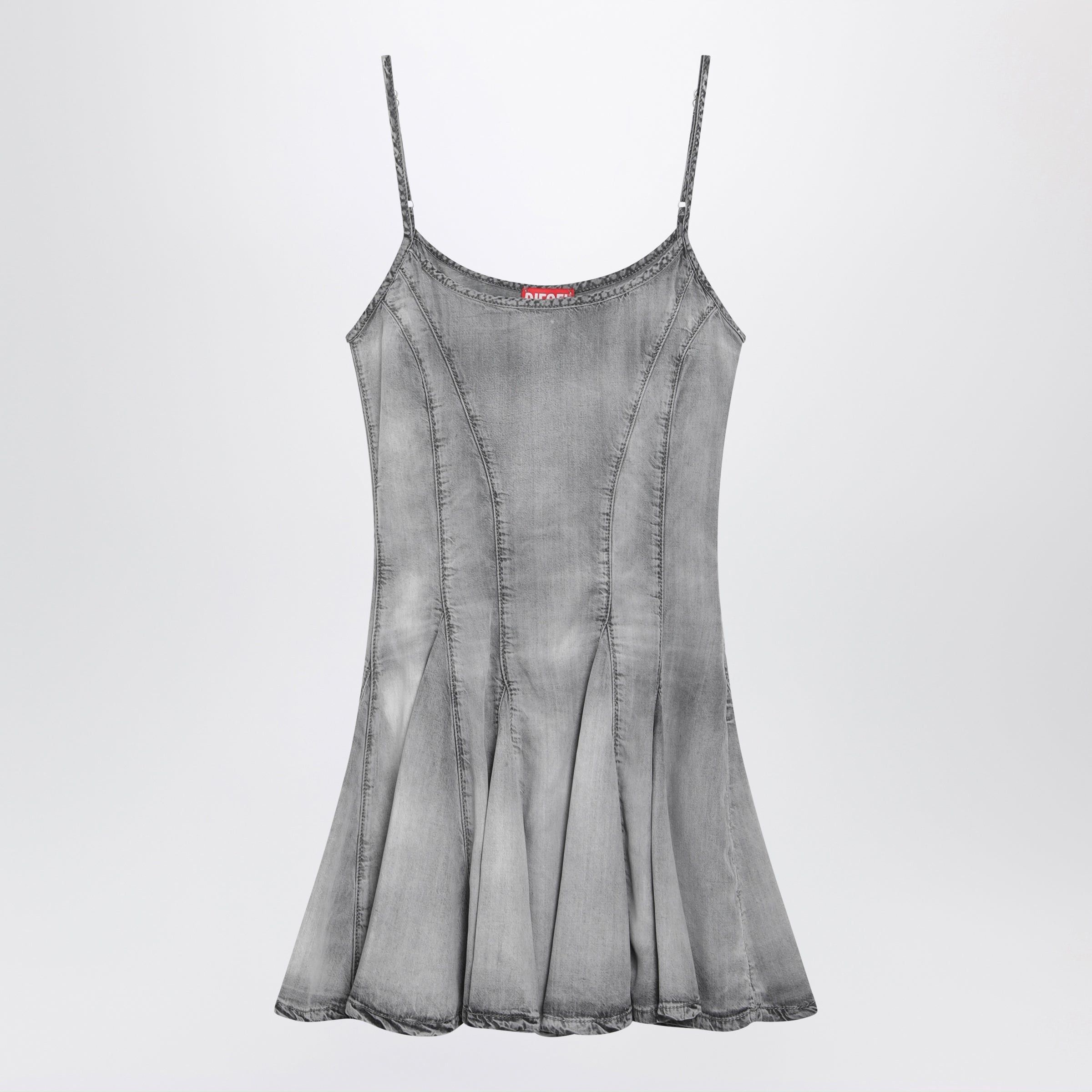 Diesel Diesel Grey Skeleton Denim Mini Dress By Diesel Size ONE SIZE - 1 Thumbnail
