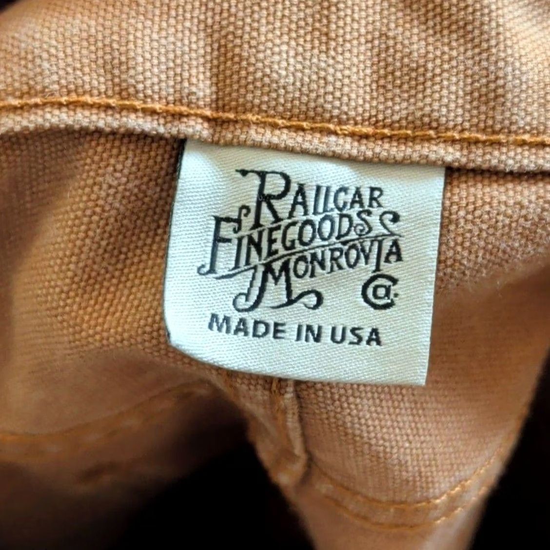 Railcar Fine Goods Pants Mens 31x28 Brown Canvas Work Jeans Slim Made In Usa, Men's — image 5 of 6