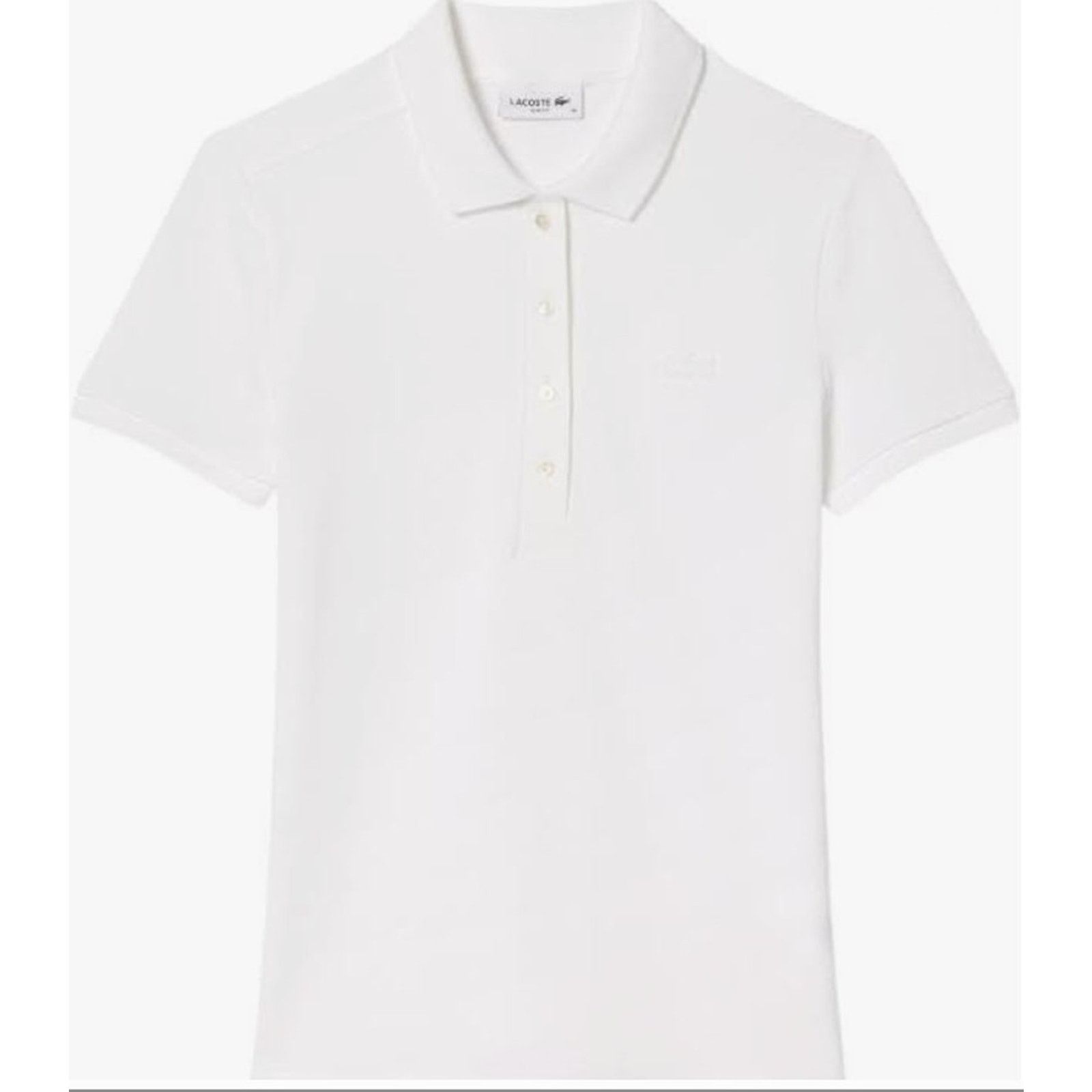 Lacoste Lacoste Women's Slim Fit Stretch Mini Pique Polo White 8 Size M / US 6-8 / IT 42-44 - 1 Thumbnail