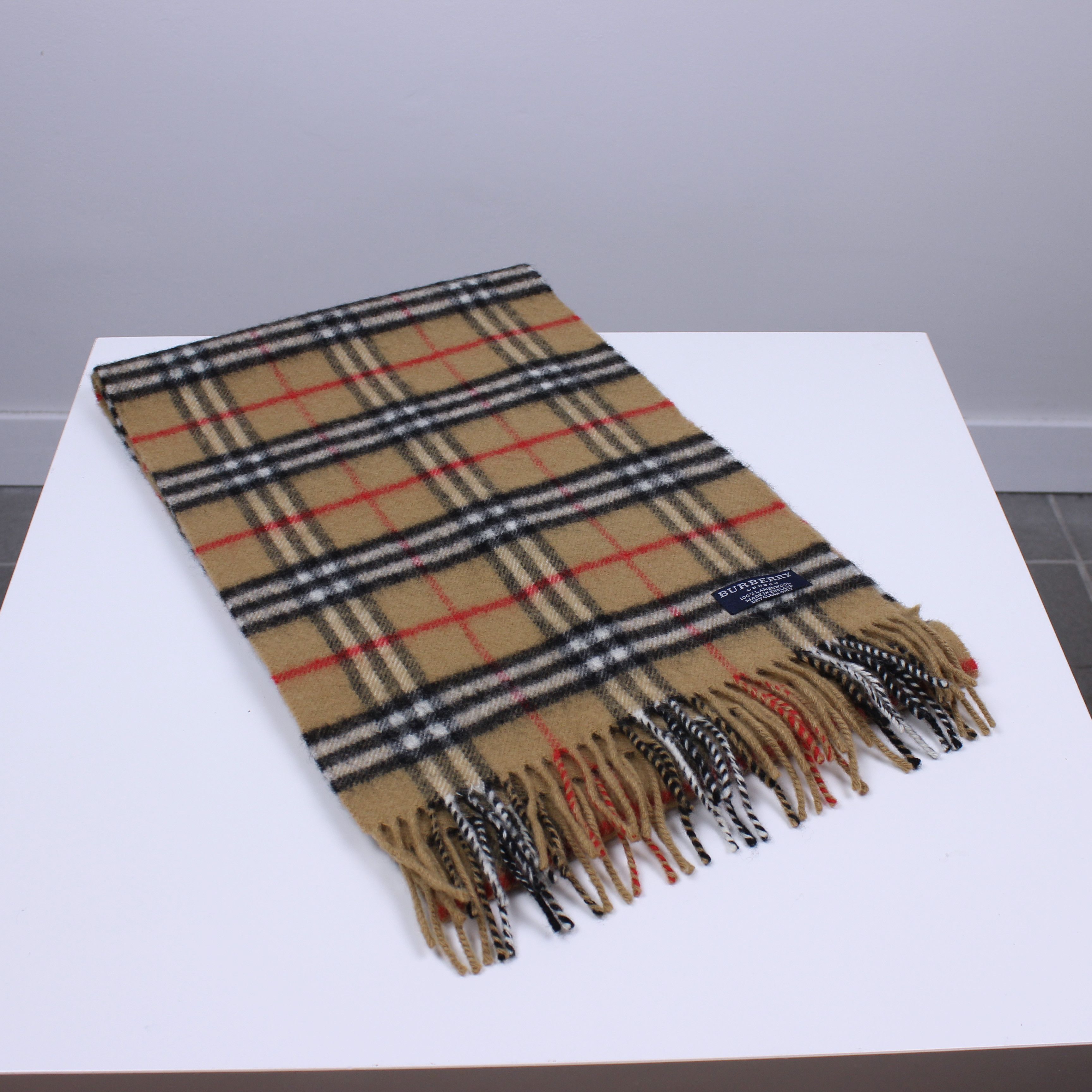 Burberry Burberry vintage scarf men pure lambswool beige Size ONE SIZE - 2 Thumbnail