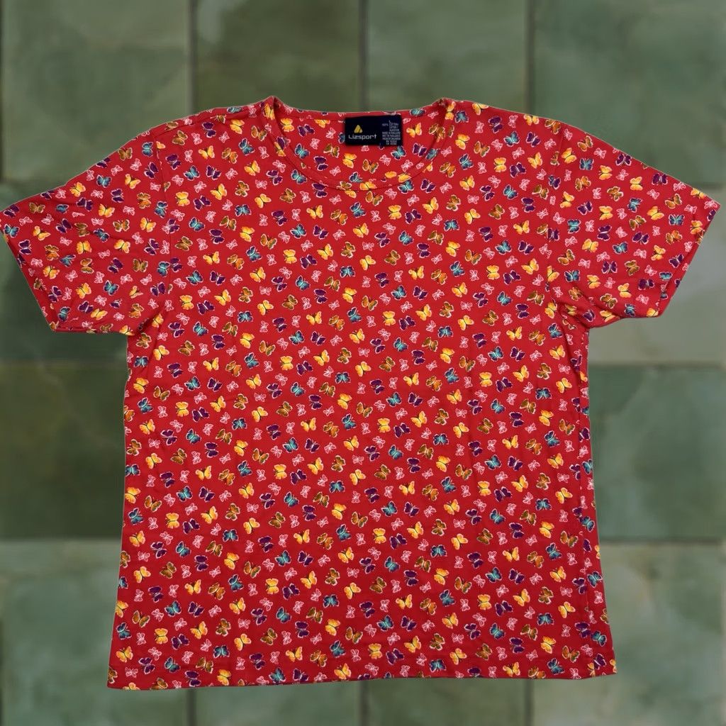 Vintage VINTAGE Liz Sport T Shirt Womens Large Butterfly Print All Over Nature Y2K Size L / US 10 / IT 46 - 1 Thumbnail