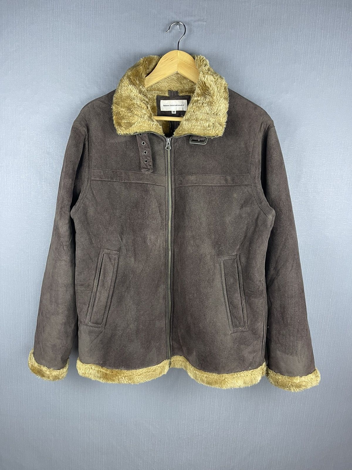 VTG BOBSON INTERNATIONAL Sherpa Lined Suede Leather Jacket